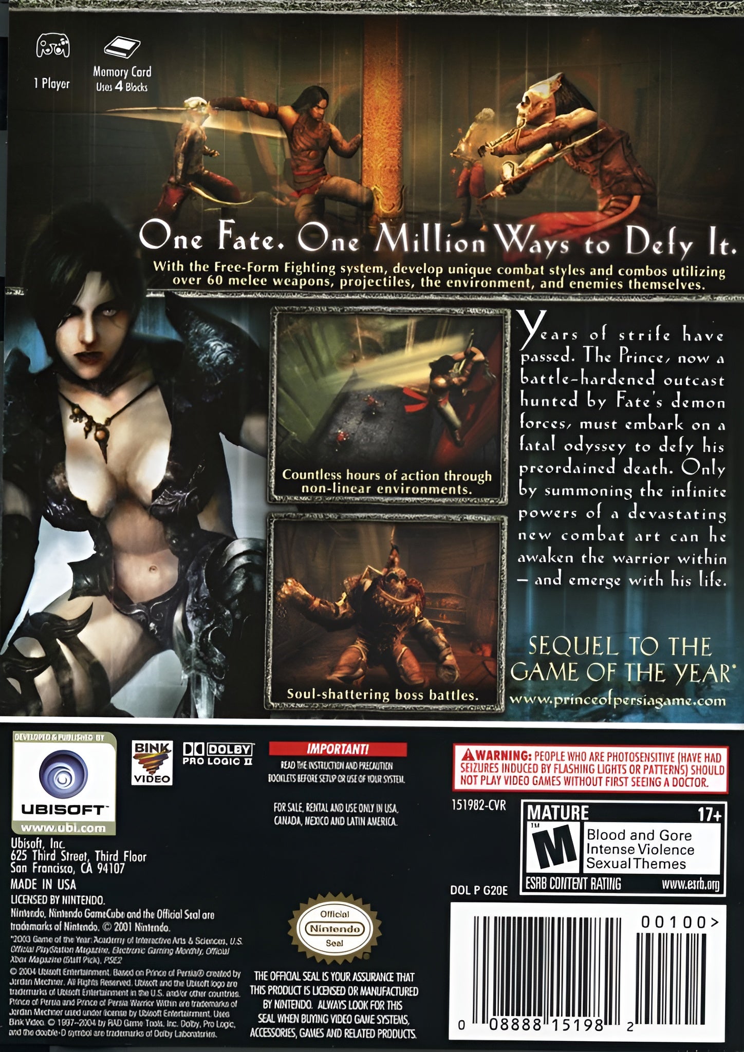Prince of Persia Warrior Within GameCube - Video Game - Used - CaveGamers - Image 2