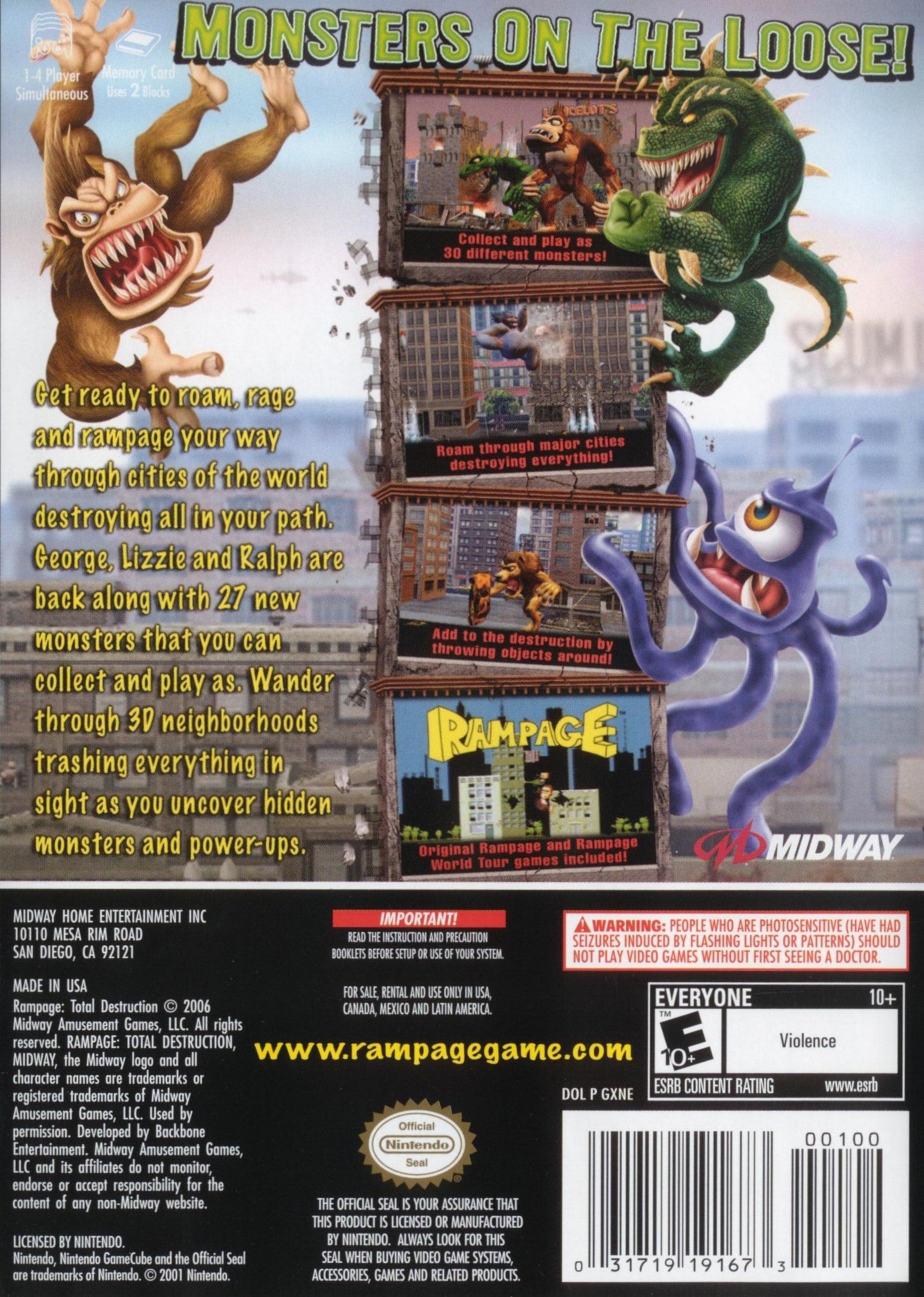 Rampage Total Destruction GameCube - Video Game - Used - CaveGamers - Image 2
