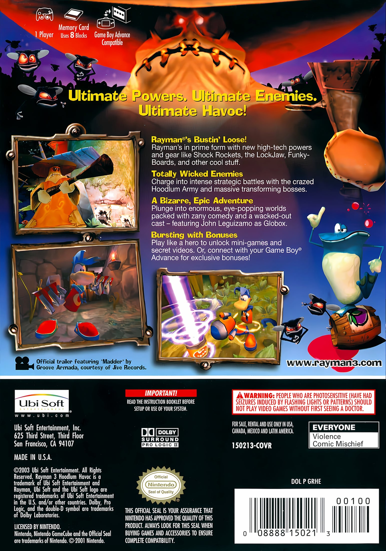 Rayman 3 Hoodlum Havoc GameCube - Video Game - Used - CaveGamers - Image 2