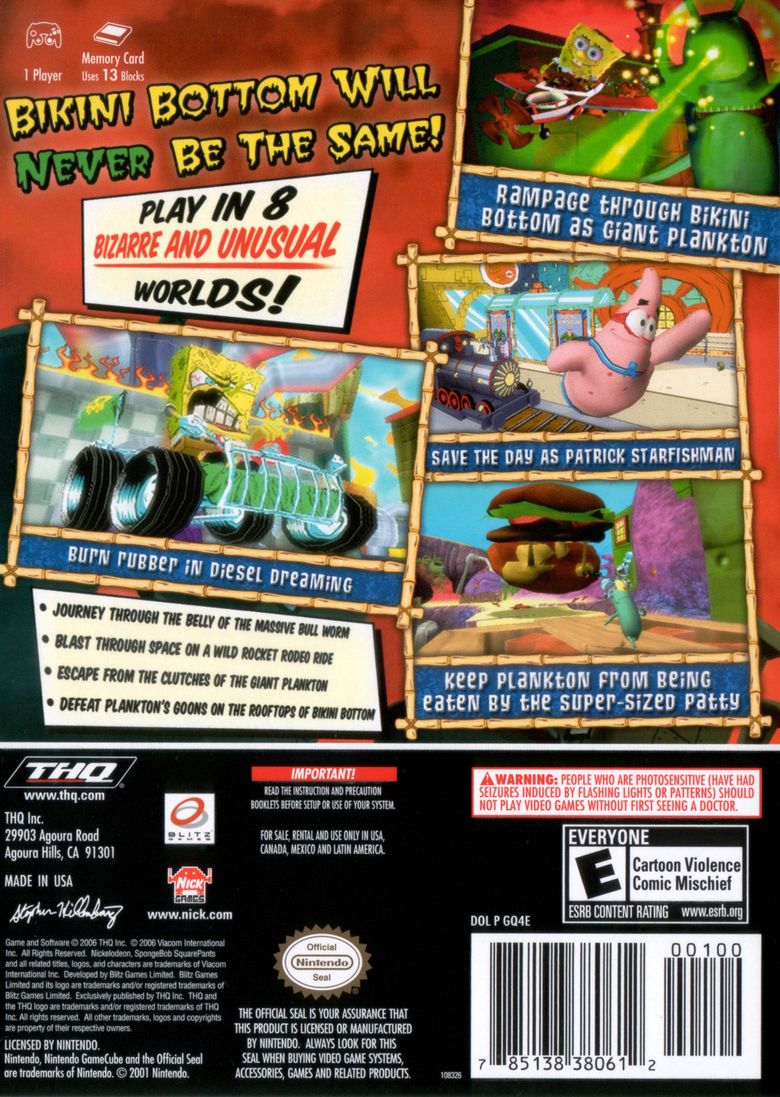 SpongeBob SquarePants Creature from Krusty Krab GameCube - Video Game - Used - CaveGamers - Image 2