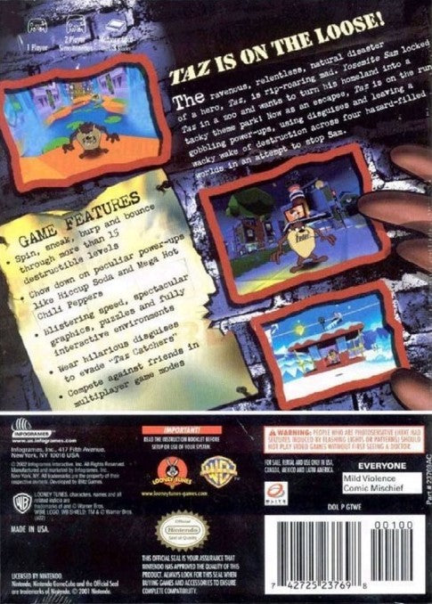 Taz: Wanted GameCube - Video Game - Used - CaveGamers - Image 2