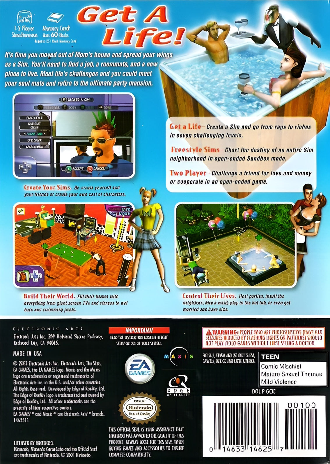 The Sims GameCube - Video Game - Used - CaveGamers - Image 2