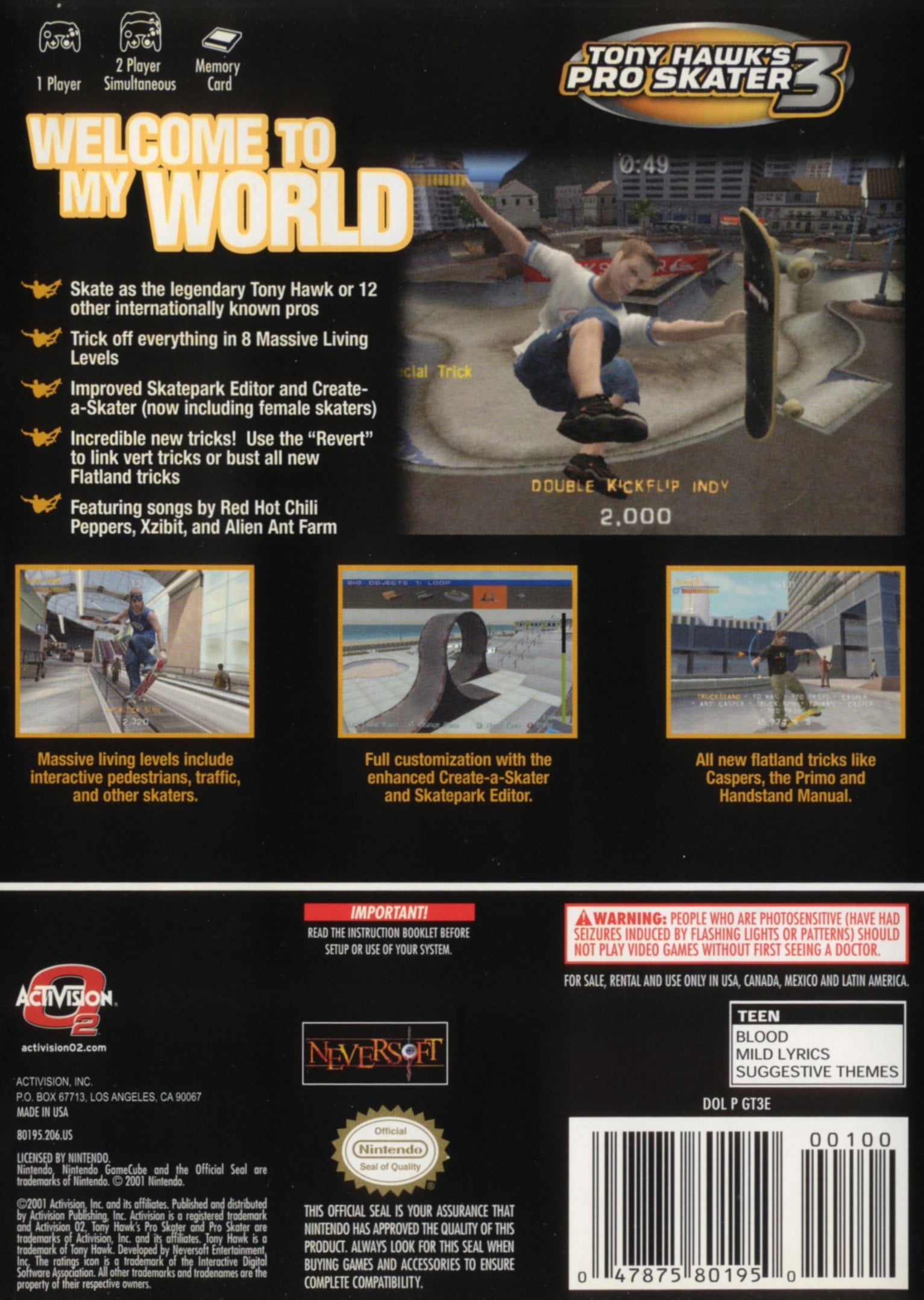 Tony Hawk's Pro Skater 3 GameCube - Video Game - Used - CaveGamers - Image 2