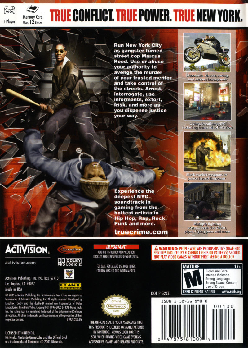 True Crime New York City GameCube - Video Game - Used - CaveGamers - Image 2