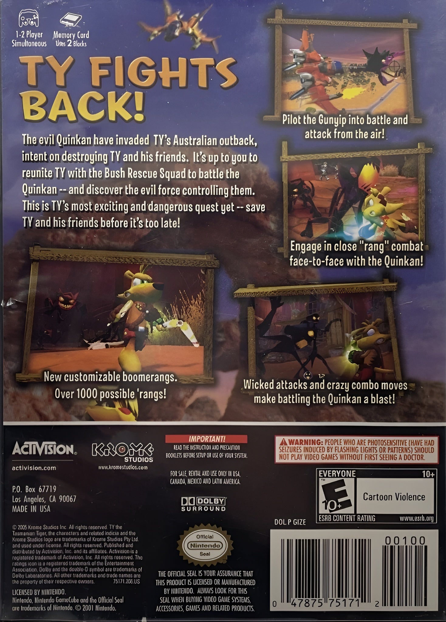 Ty the Tasmanian Tiger GameCube - Video Game - Used - CaveGamers - Image 2
