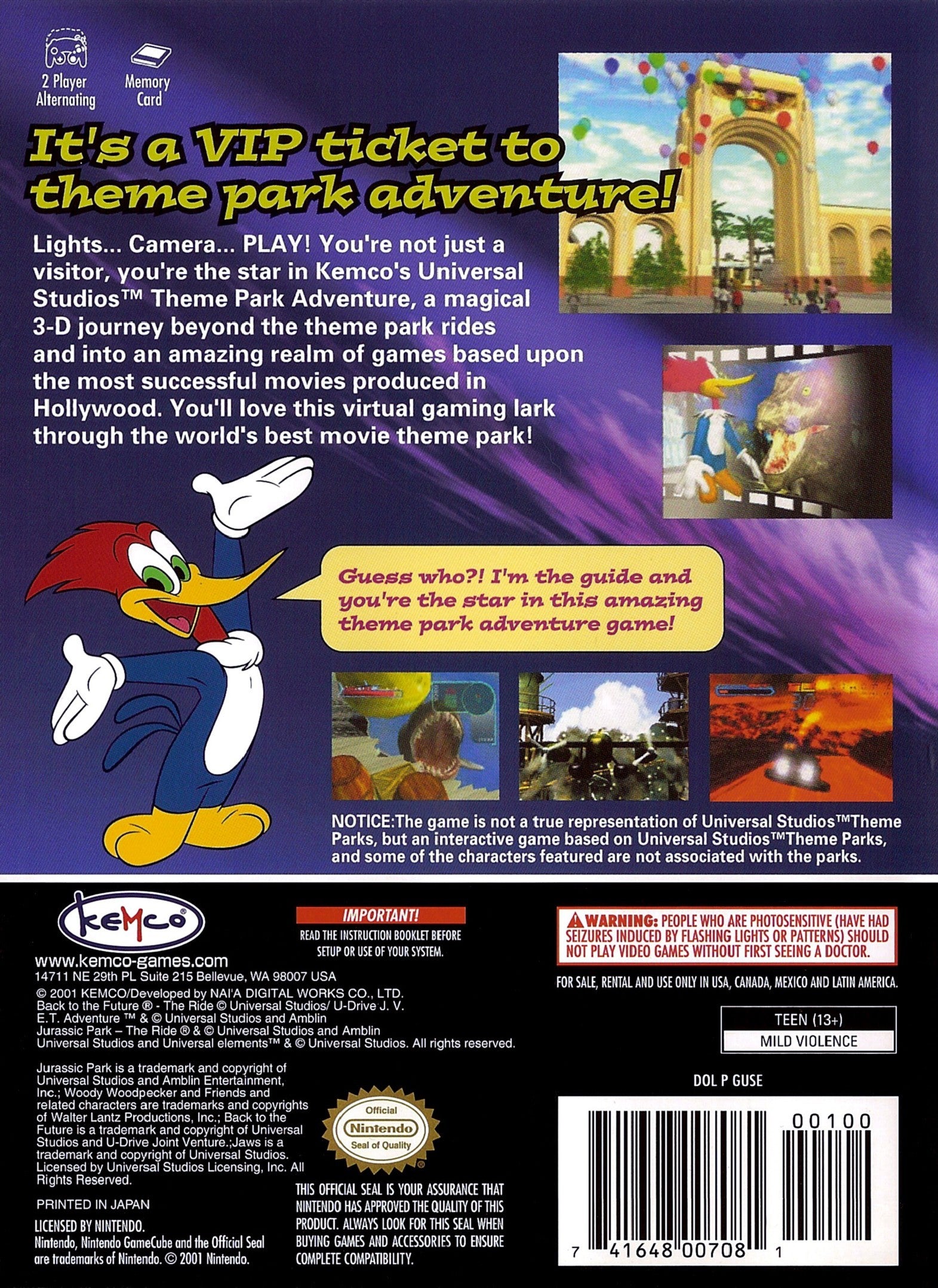 Universal Studios GameCube - Video Game - Used - CaveGamers - Image 2