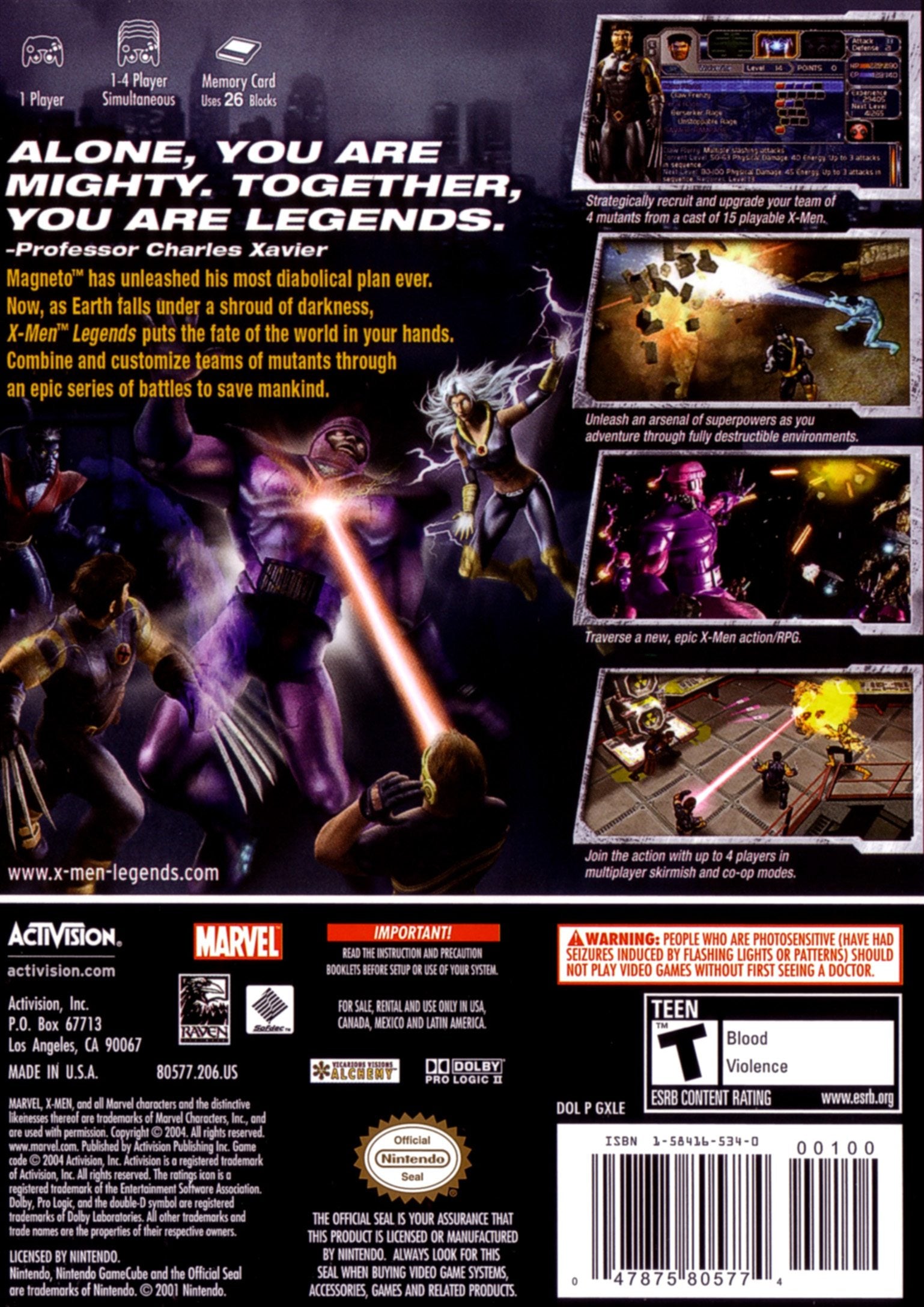 X-men Legends GameCube - Video Game - Used - CaveGamers - Image 2