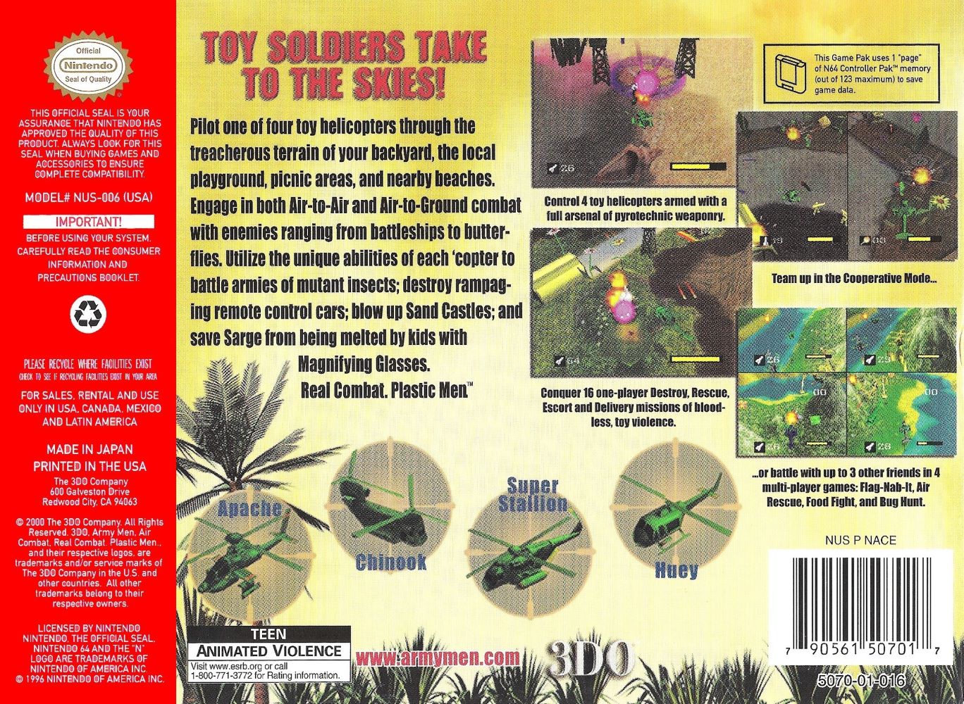 Army Men Air Combat N64 - Video Game - Used - CaveGamers - Image 2