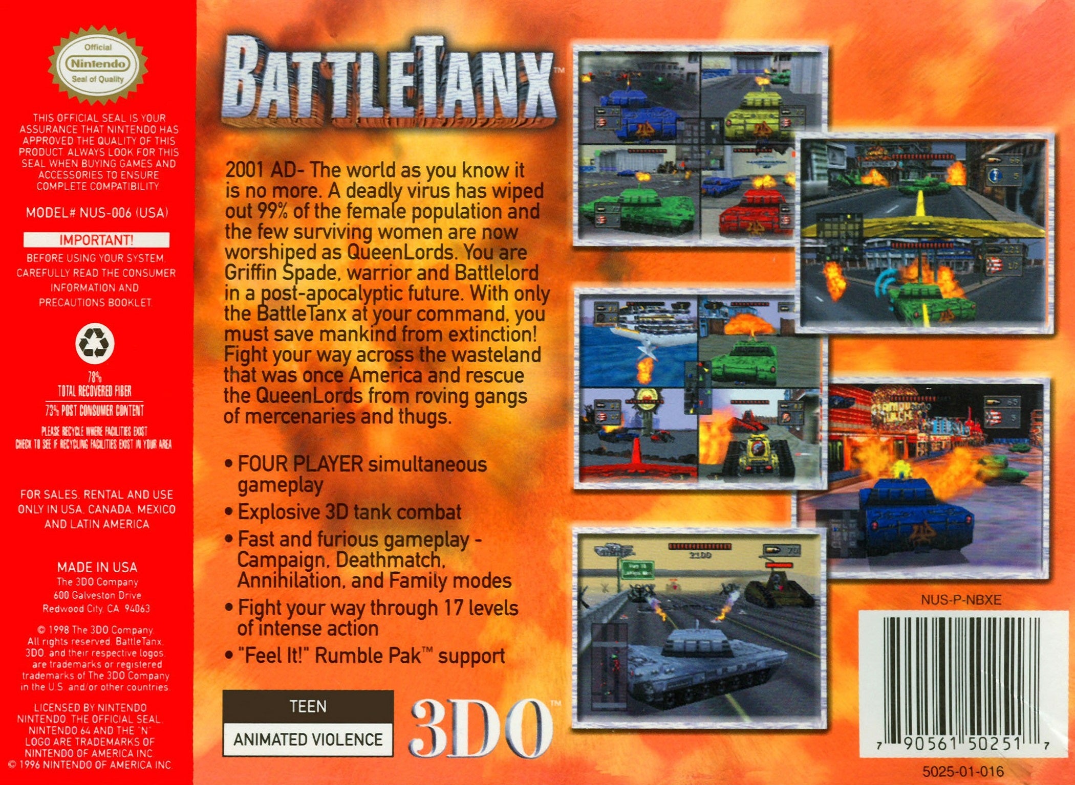 Battletanx N64 - Video Game - Used - CaveGamers - Image 2