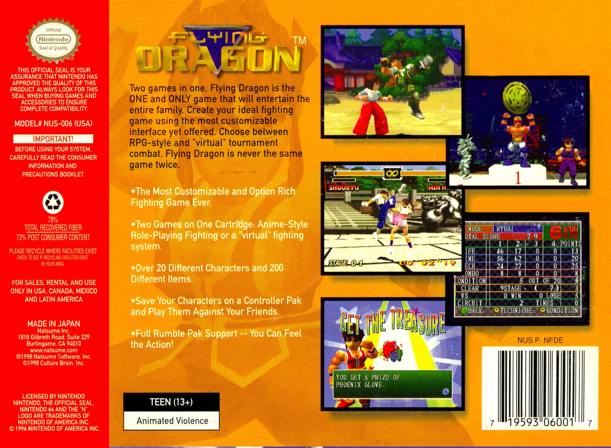 Flying Dragon N64 - Video Game - Used - CaveGamers - Image 2