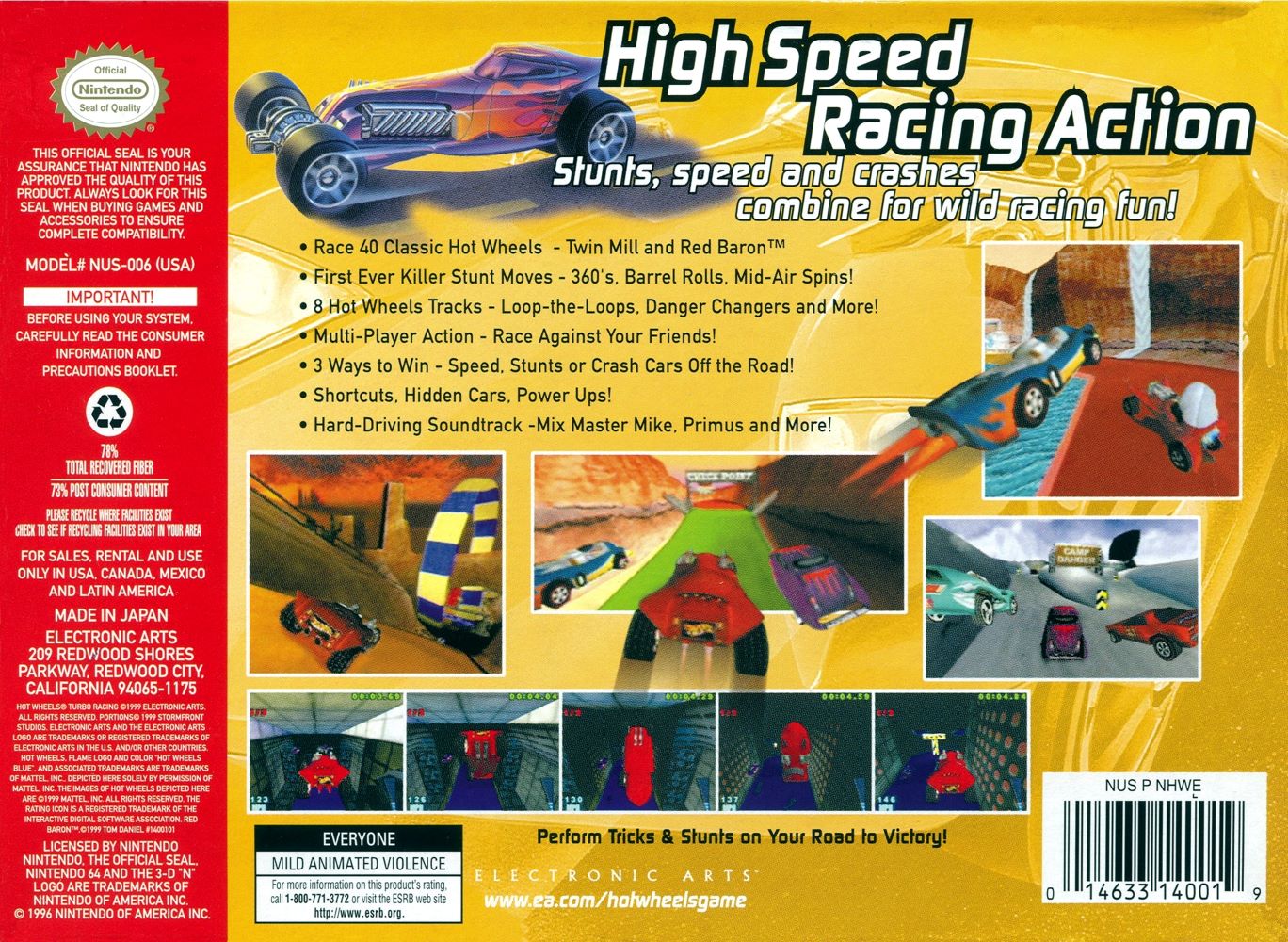 Hot Wheels Turbo Racing N64 - Video Game - Used - CaveGamers - Image 2
