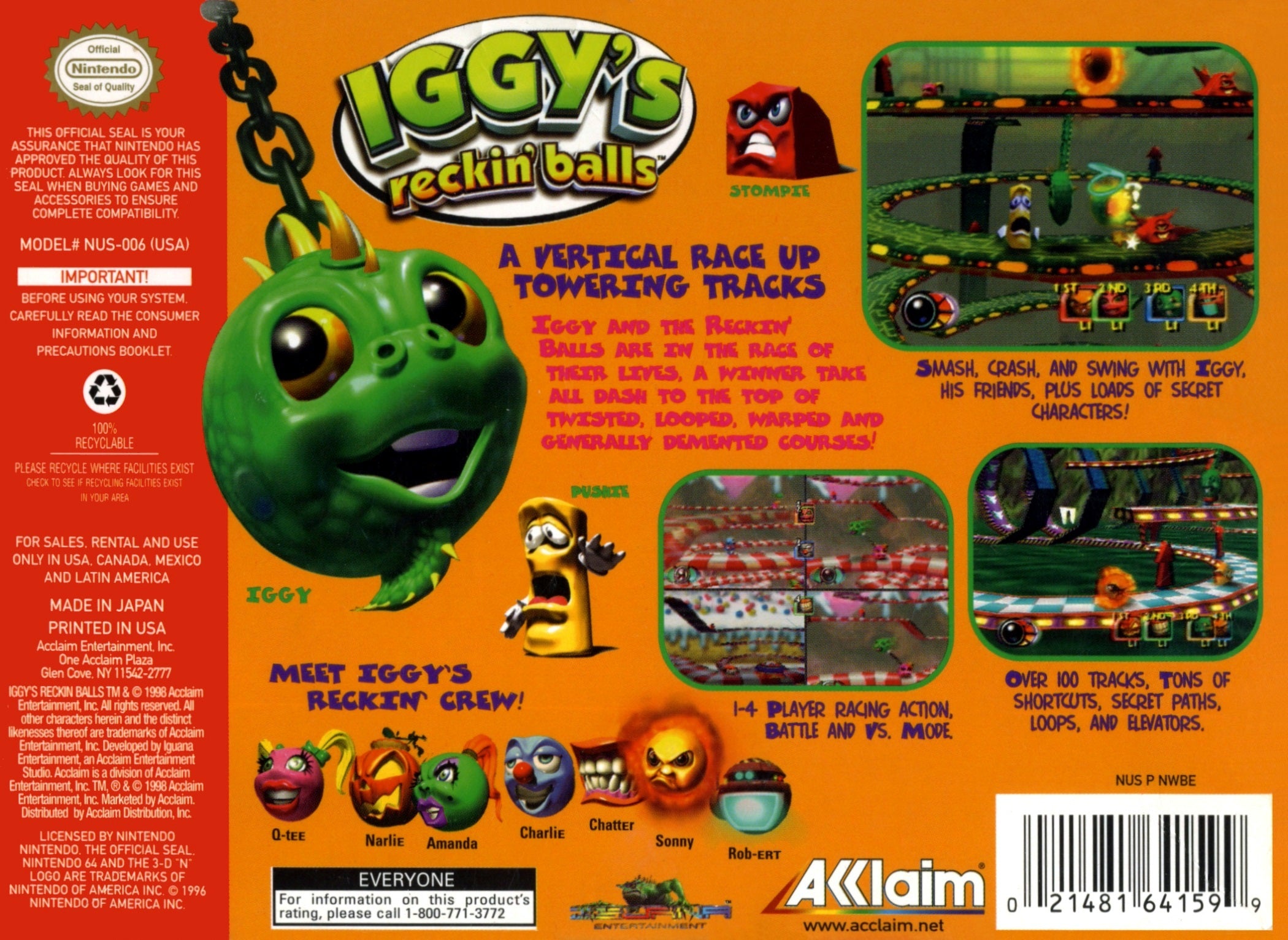 Iggy's Reckin' Balls N64 - Video Game - Used - CaveGamers - Image 2
