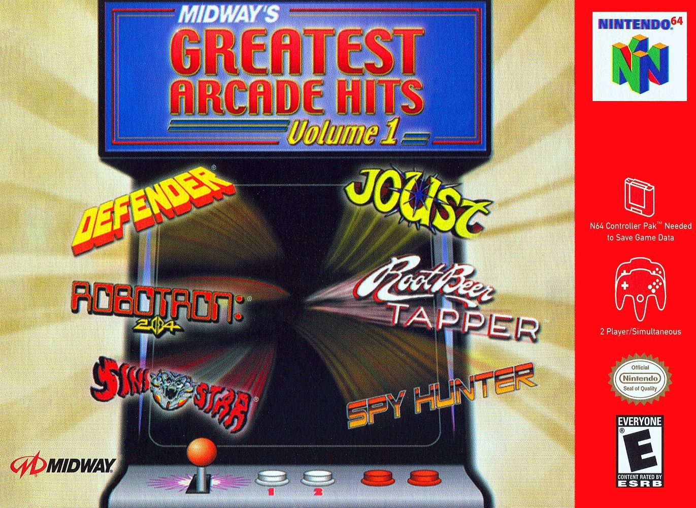 Midway's Greatest Arcade Hits Vol 1 N64 - Video Game - Used - CaveGamers
