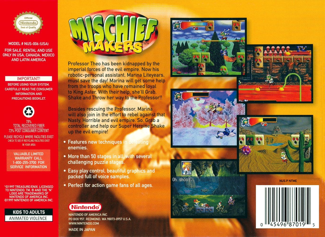 Mischief Makers N64 - Video Game - Used - CaveGamers - Image 2