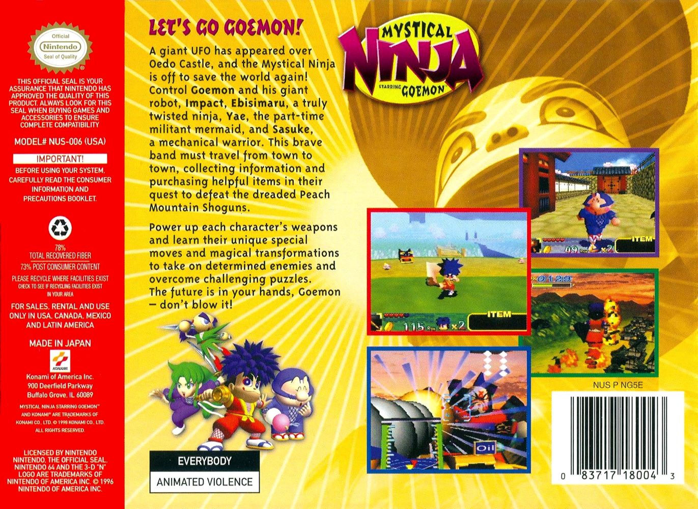 Mystical Ninja Starring Goemon N64 - Video Game - Used - CaveGamers - Image 2