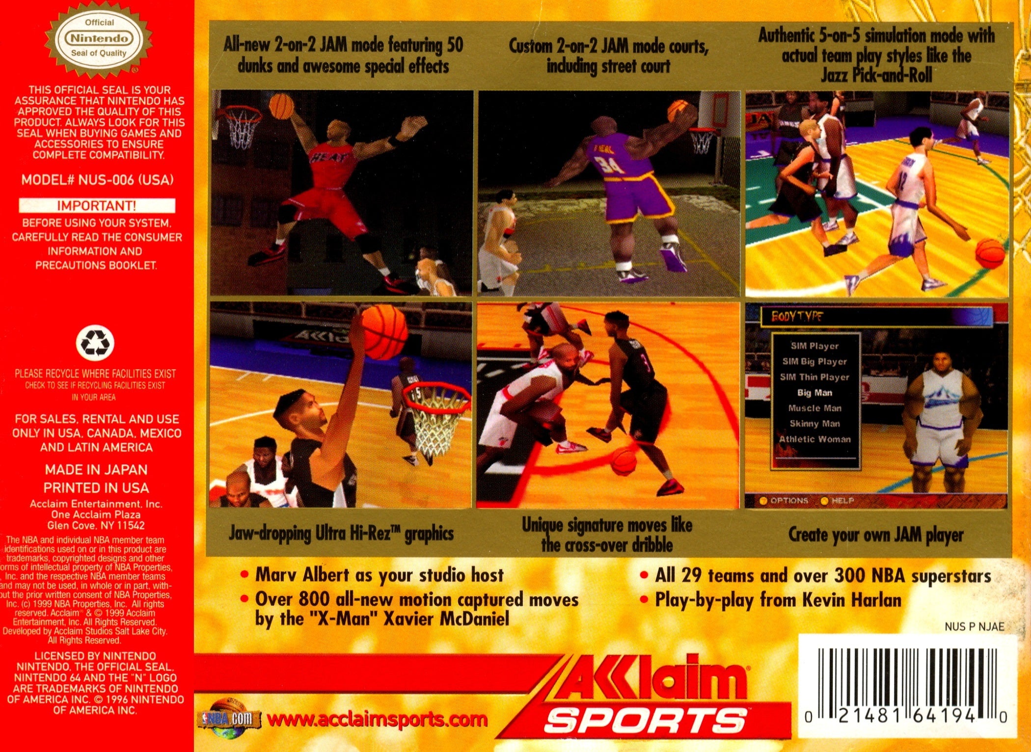 NBA Jam 2000 N64 - Video Game - Used - CaveGamers - Image 2