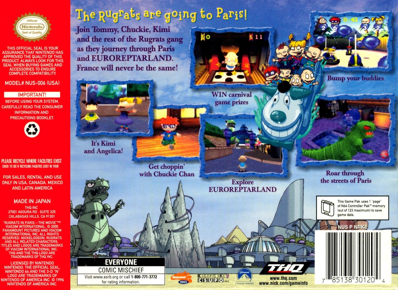 Rugrats in Paris N64 - Video Game - Used - CaveGamers - Image 2