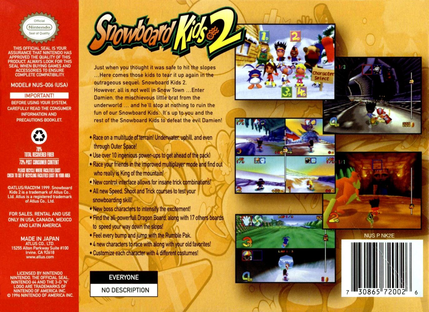 Snowboard Kids 2 N64 - Video Game - Used - CaveGamers - Image 2