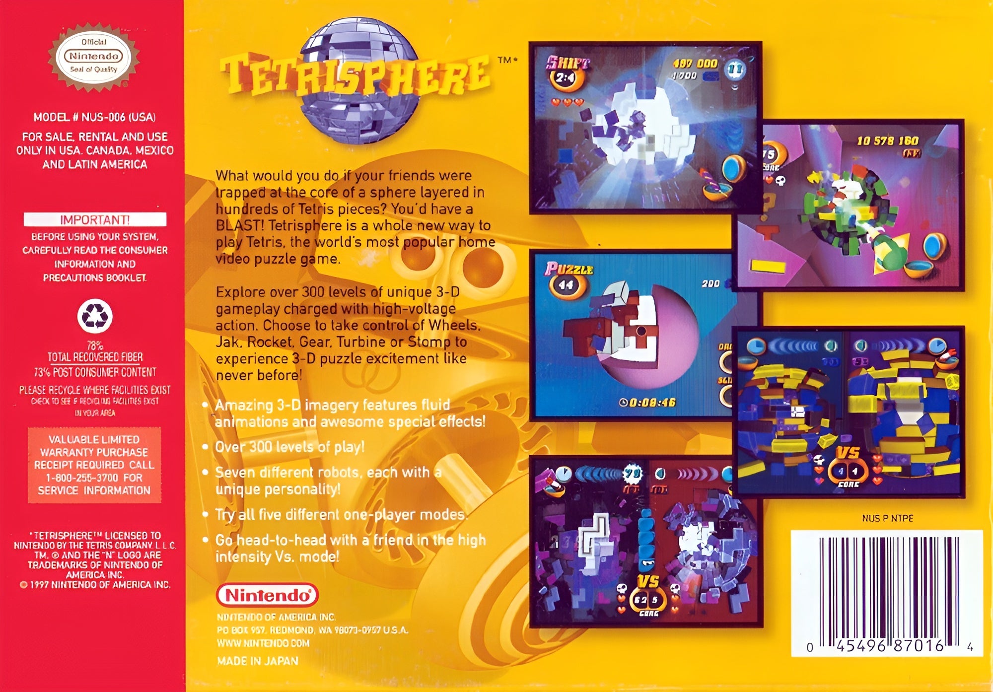 Tetrisphere N64 - Video Game - Used - CaveGamers - Image 2