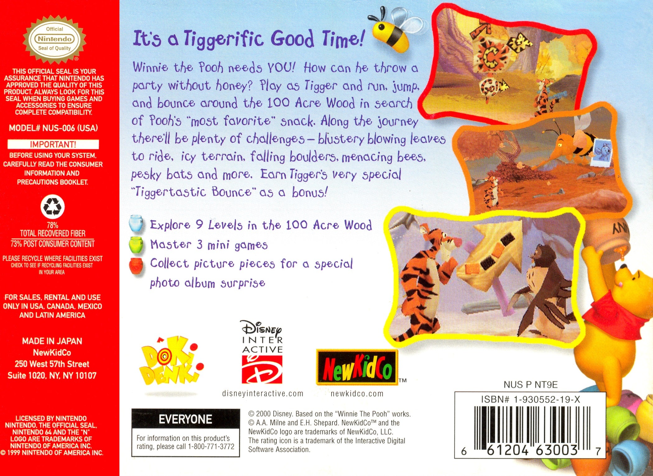 Tigger's Honey Hunt N64 - Video Game - Used - CaveGamers - Image 2