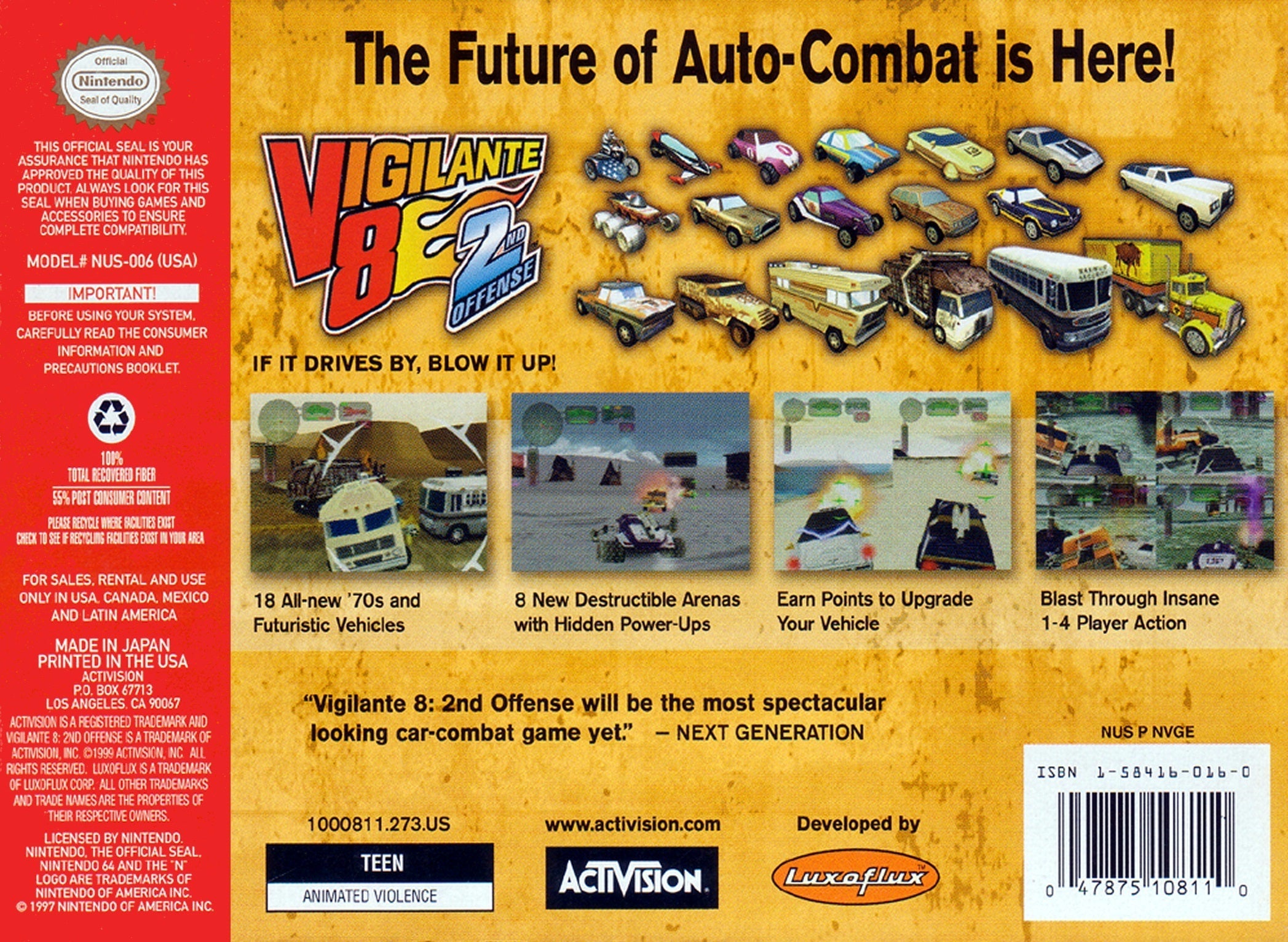Vigilante 8 2nd Offense N64 - Video Game - Used - CaveGamers - Image 2