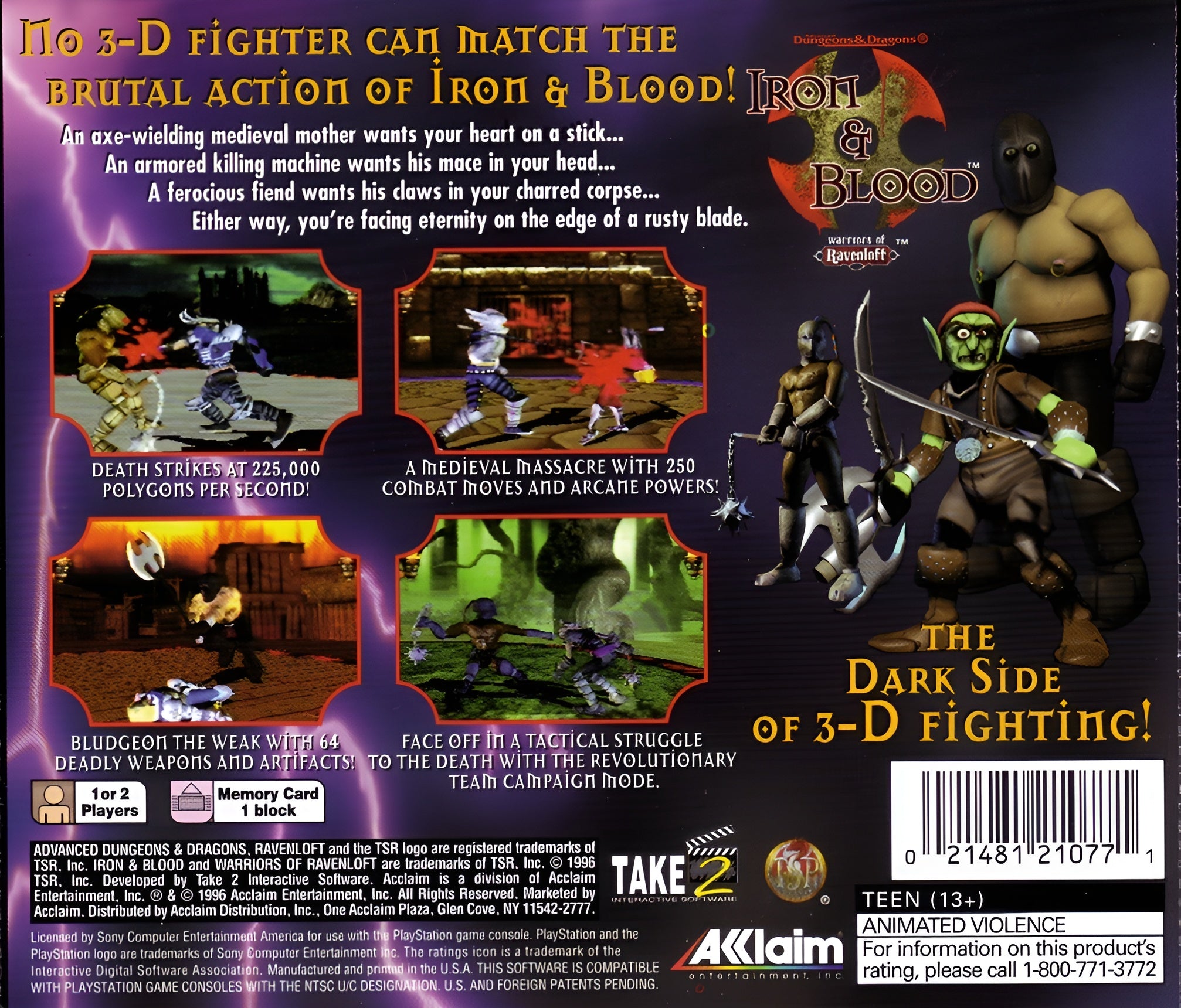 Advanced Dungeons & Dragons Iron and Blood Playstation - Video Game - Used - CaveGamers - Image 2
