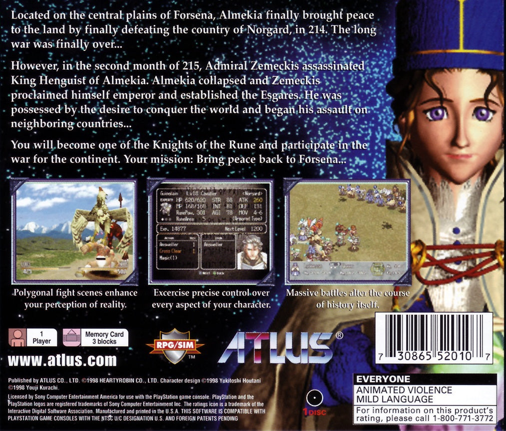 Brigandine: The Legend of Forsena Playstation - Video Game - Used - CaveGamers - Image 2