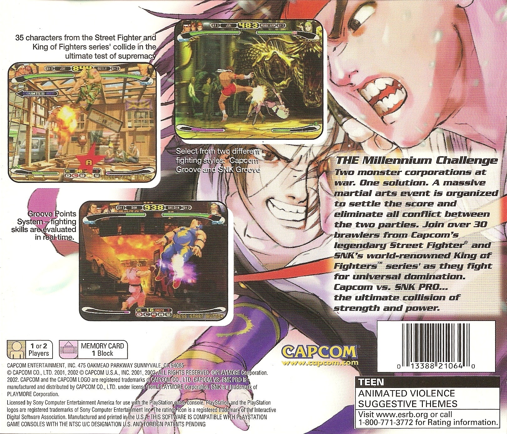 Capcom vs SNK Pro Playstation - Video Game - Used - CaveGamers - Image 2