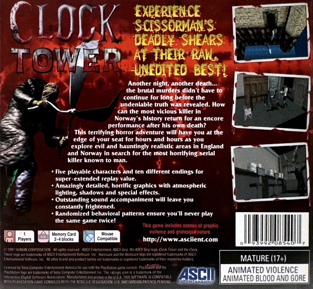 Clock Tower Playstation - Video Game - Used - CaveGamers - Image 2