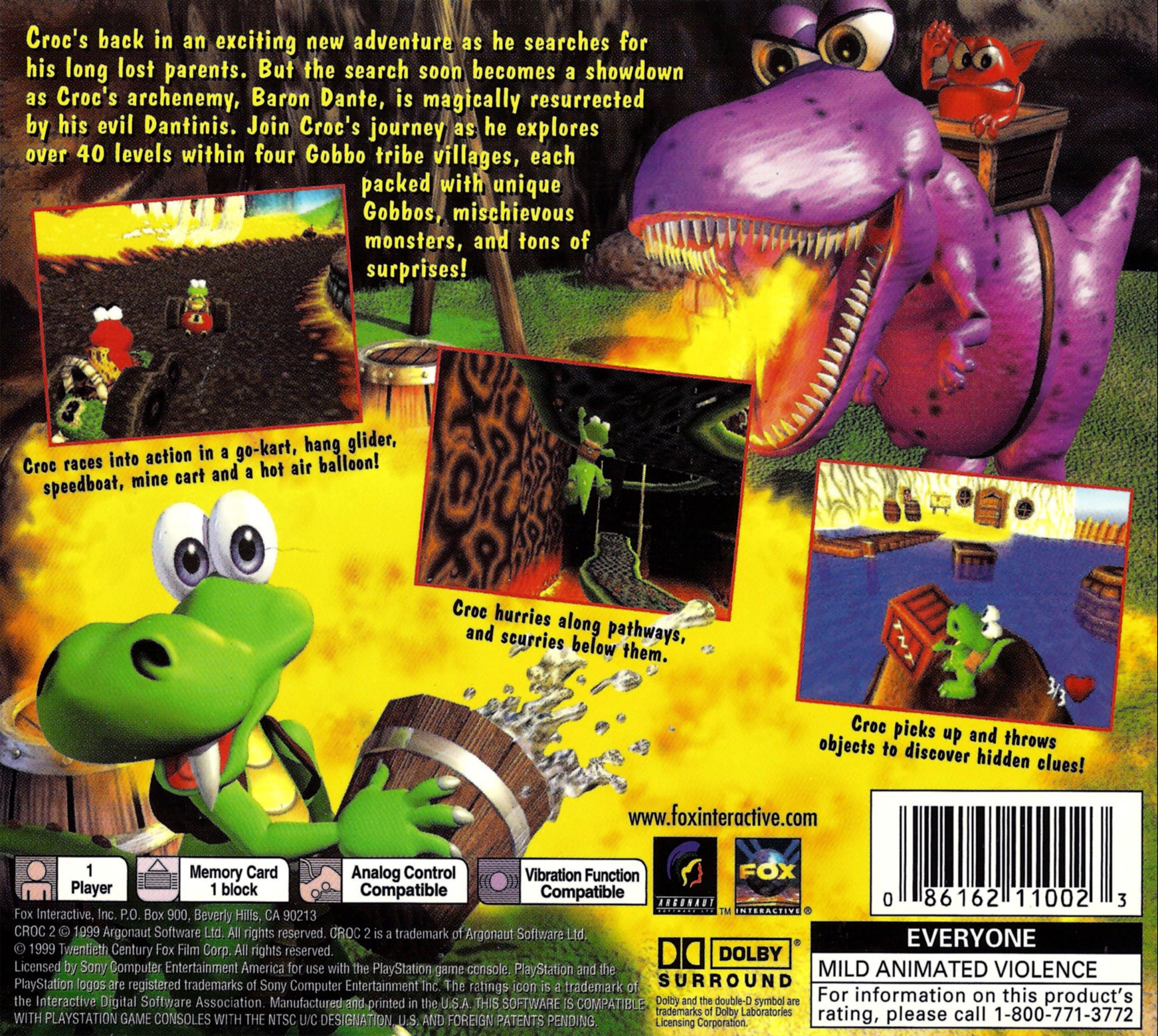 Croc 2 Playstation - Video Game - Used - CaveGamers - Image 2