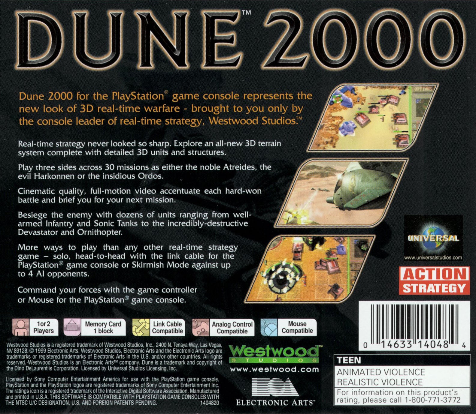 Dune 2000 Playstation - Video Game - Used - CaveGamers - Image 2