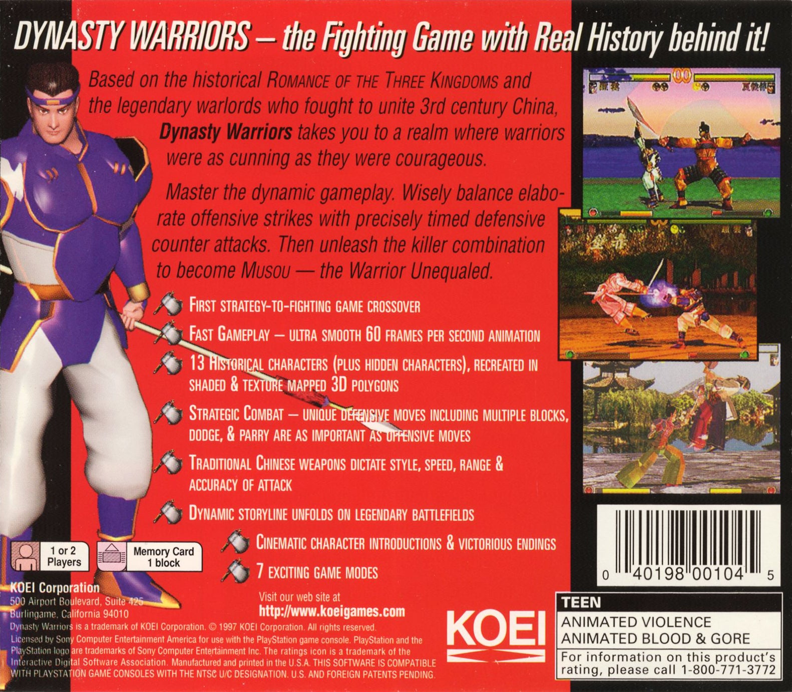 Dynasty Warriors Playstation - Video Game - Used - CaveGamers - Image 2