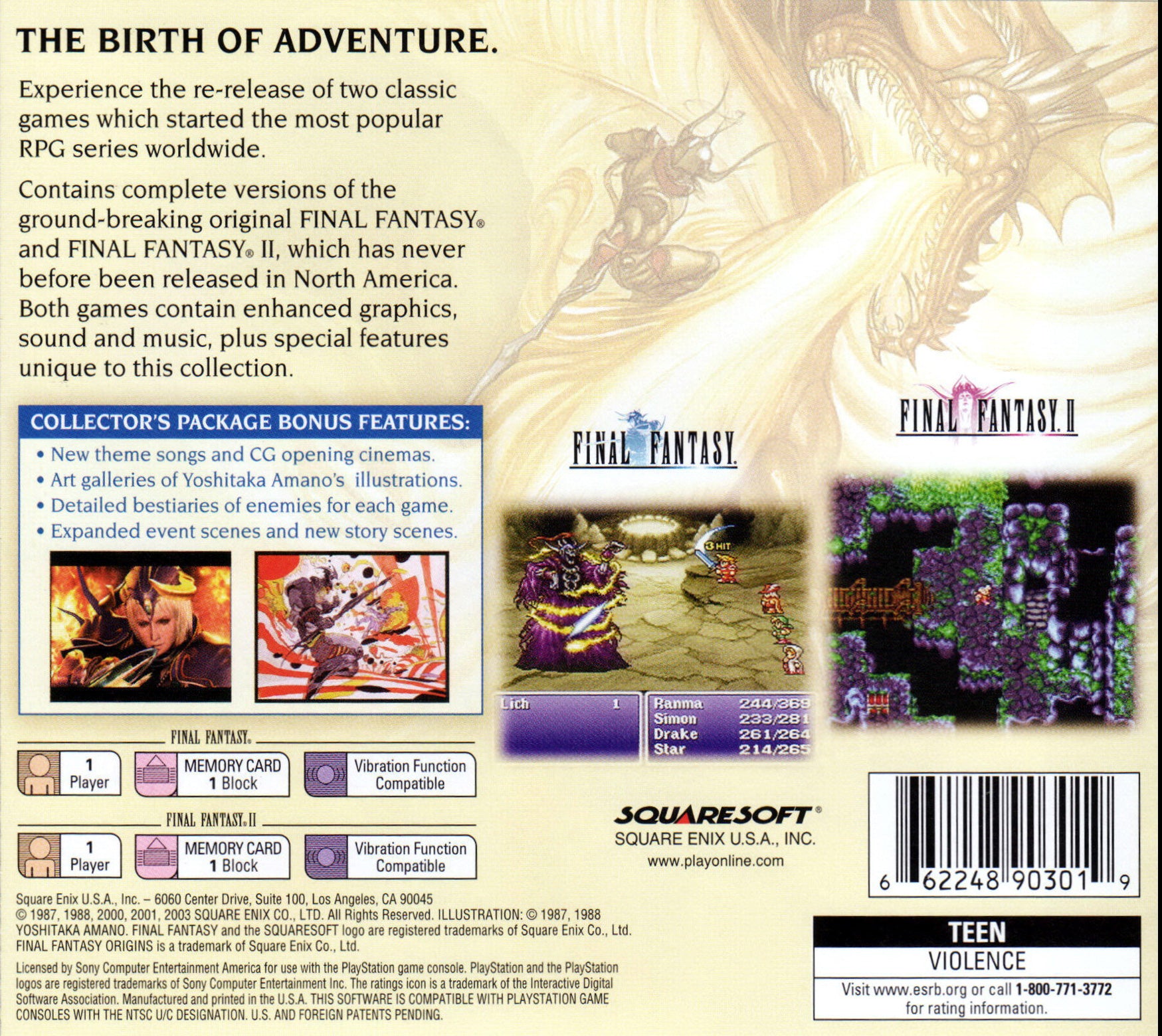 Final Fantasy Origins Playstation - Video Game - Used - CaveGamers - Image 2