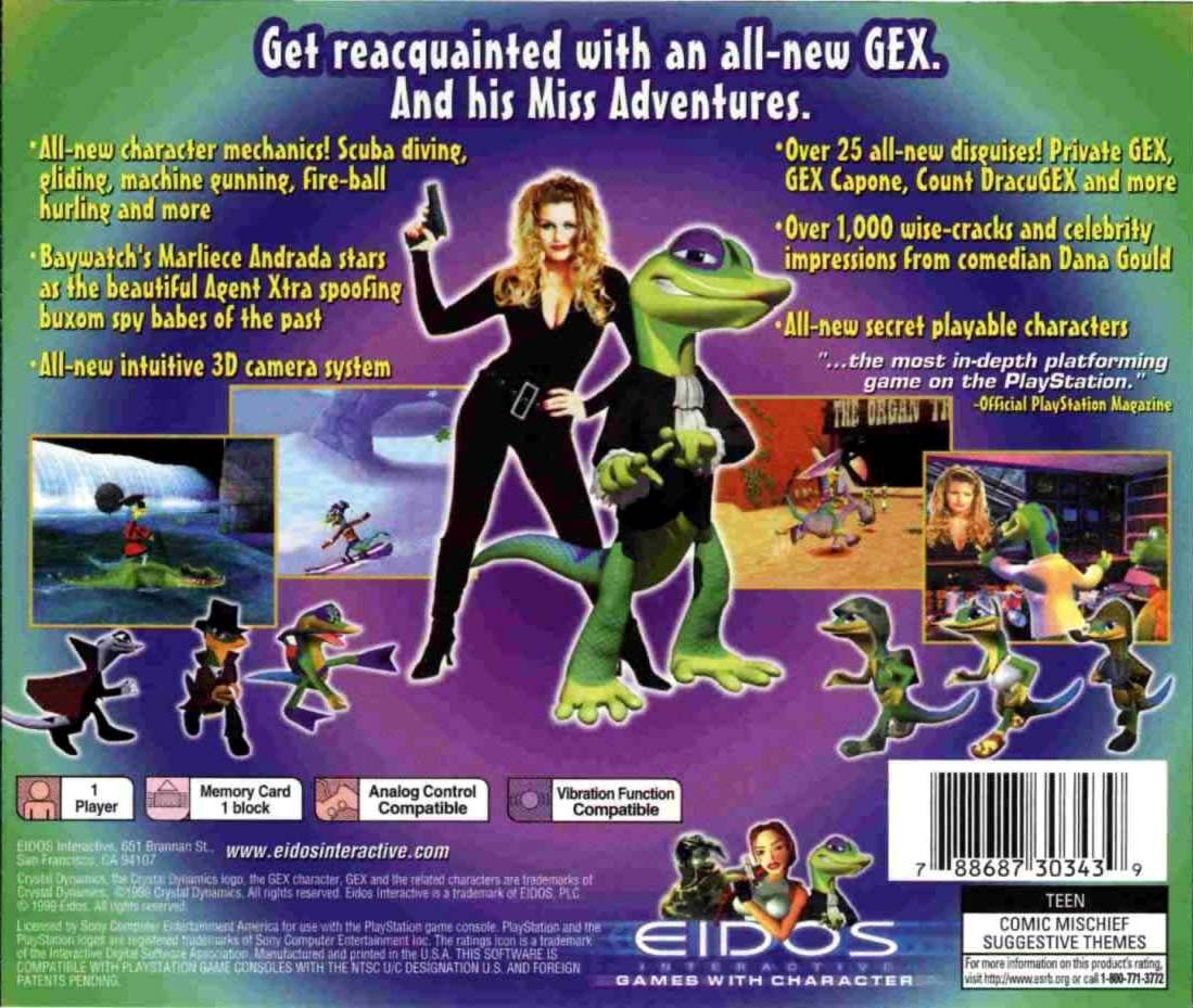 Gex 3: Deep Cover Gecko Playstation - Video Game - Used - CaveGamers - Image 2