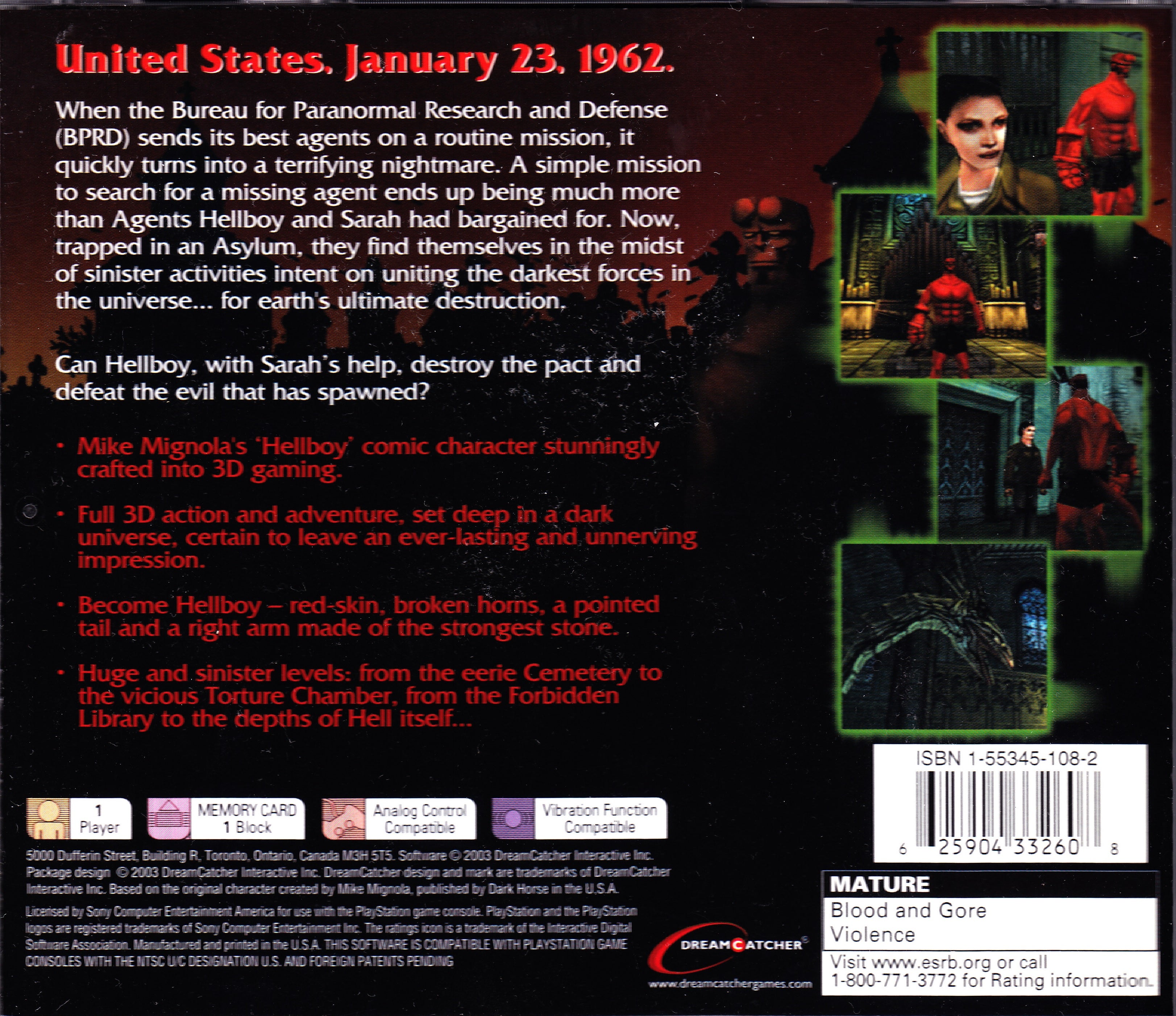 Hellboy Asylum Seeker Playstation - Video Game - Used - CaveGamers - Image 2