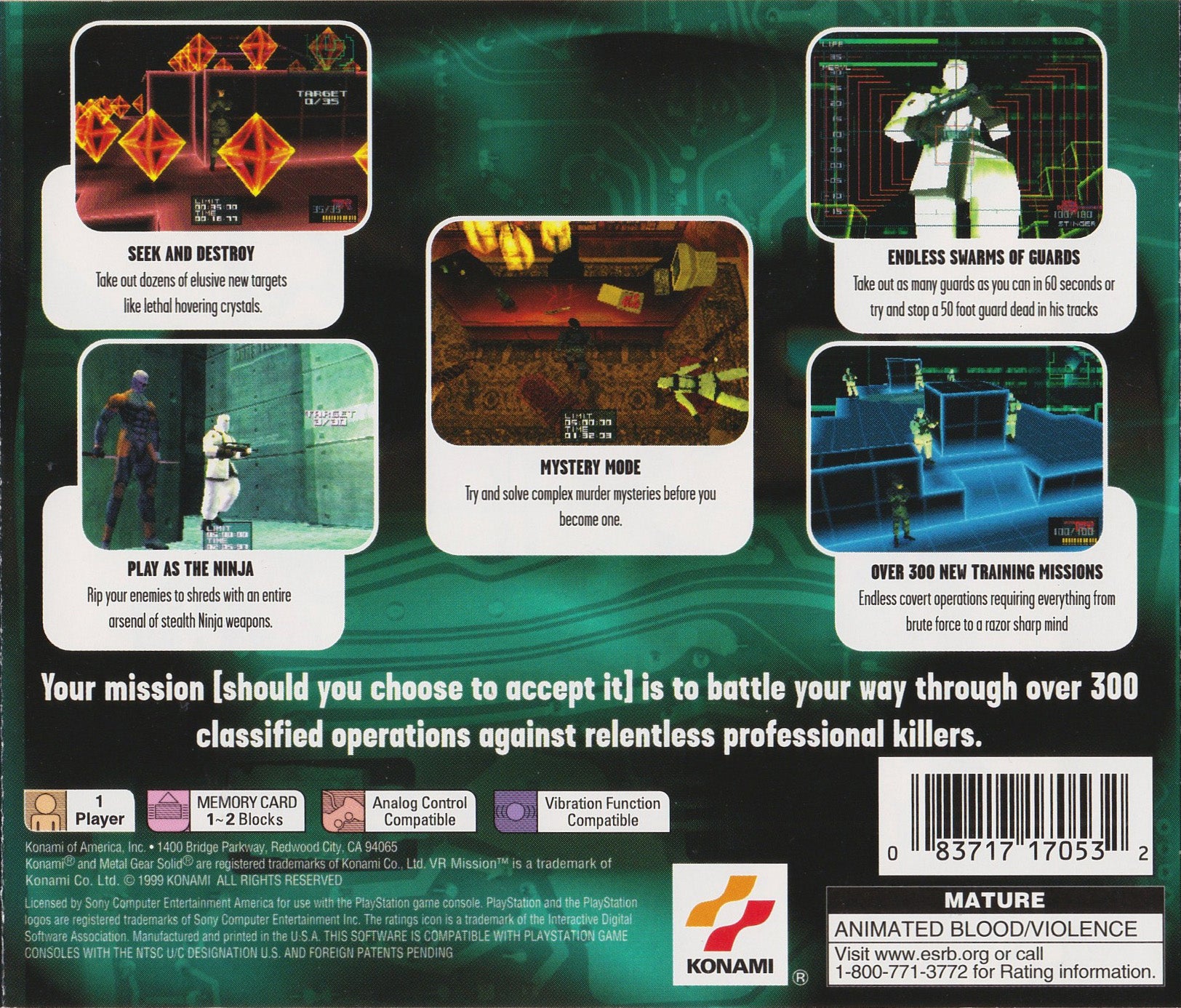 Metal Gear Solid VR Missions Playstation - Video Game - Used - CaveGamers - Image 2