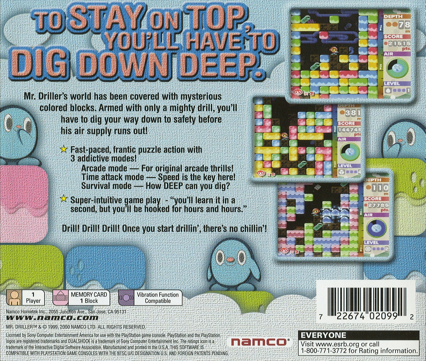 Mr. Driller Playstation - Video Game - Used - CaveGamers - Image 2