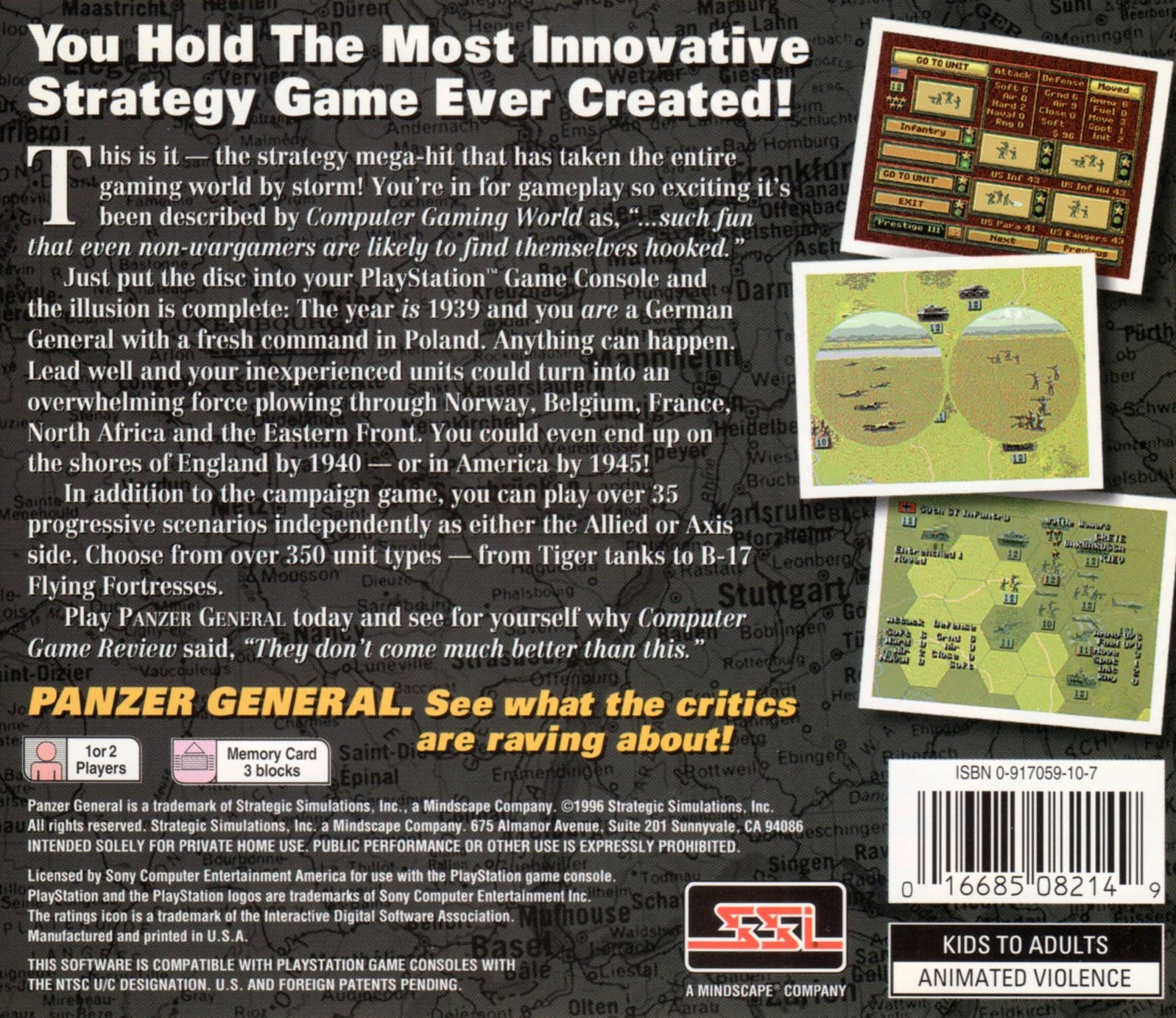 Panzer General Playstation - Video Game - Used - CaveGamers - Image 2