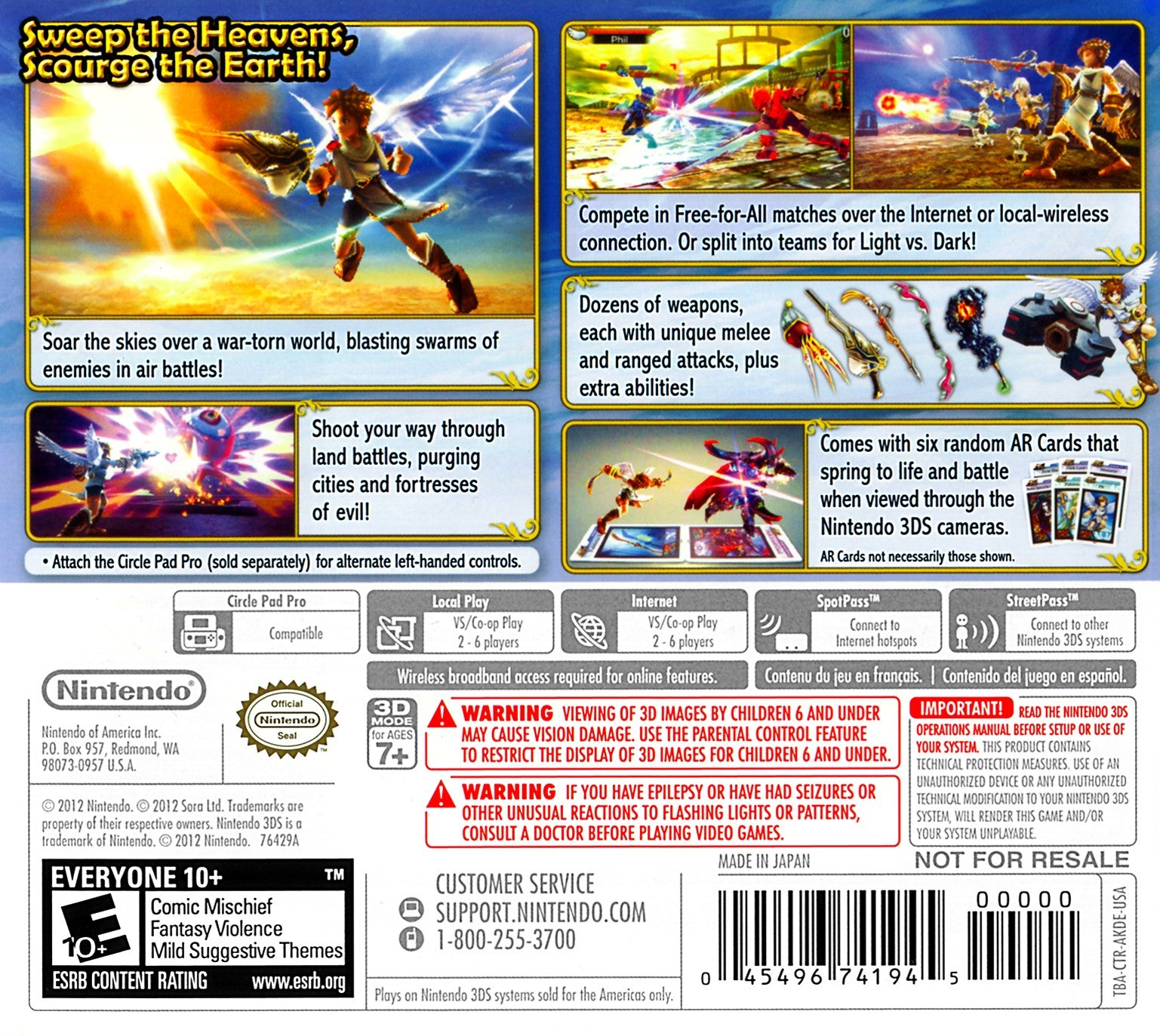Kid Icarus: Uprising 3DS - Video Game - Used - CaveGamers - Image 2