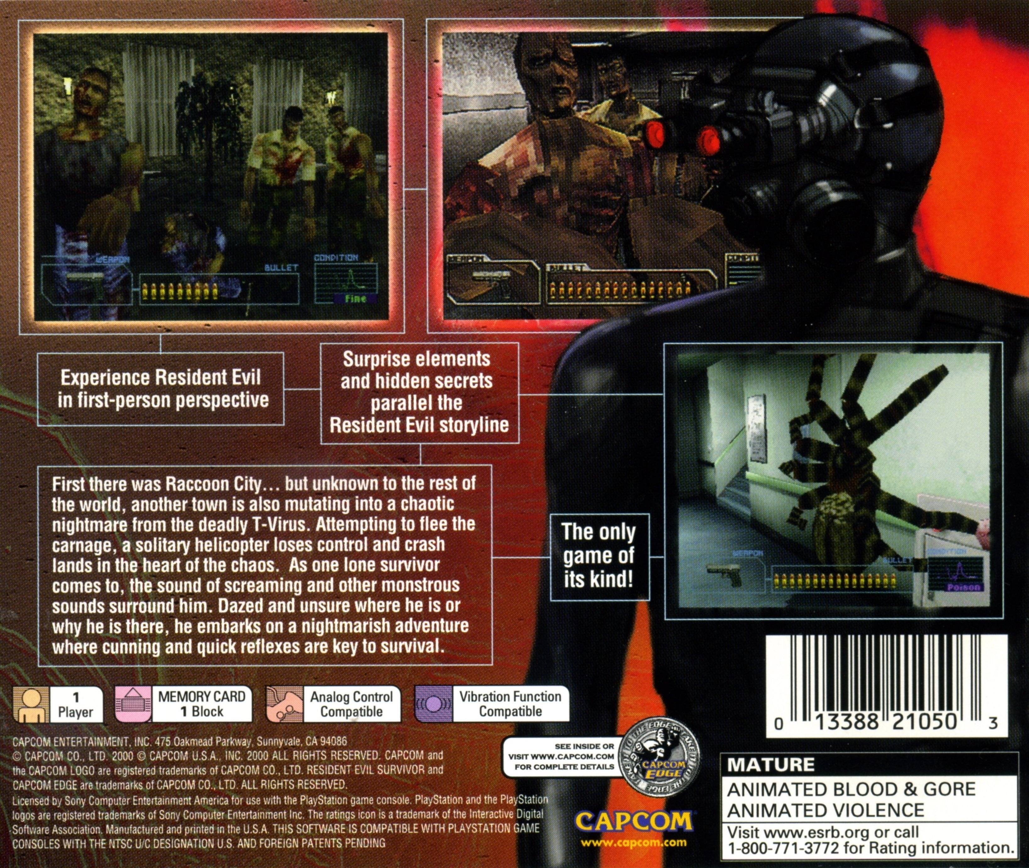 Resident Evil Survivor Playstation - Video Game - Used - CaveGamers - Image 2