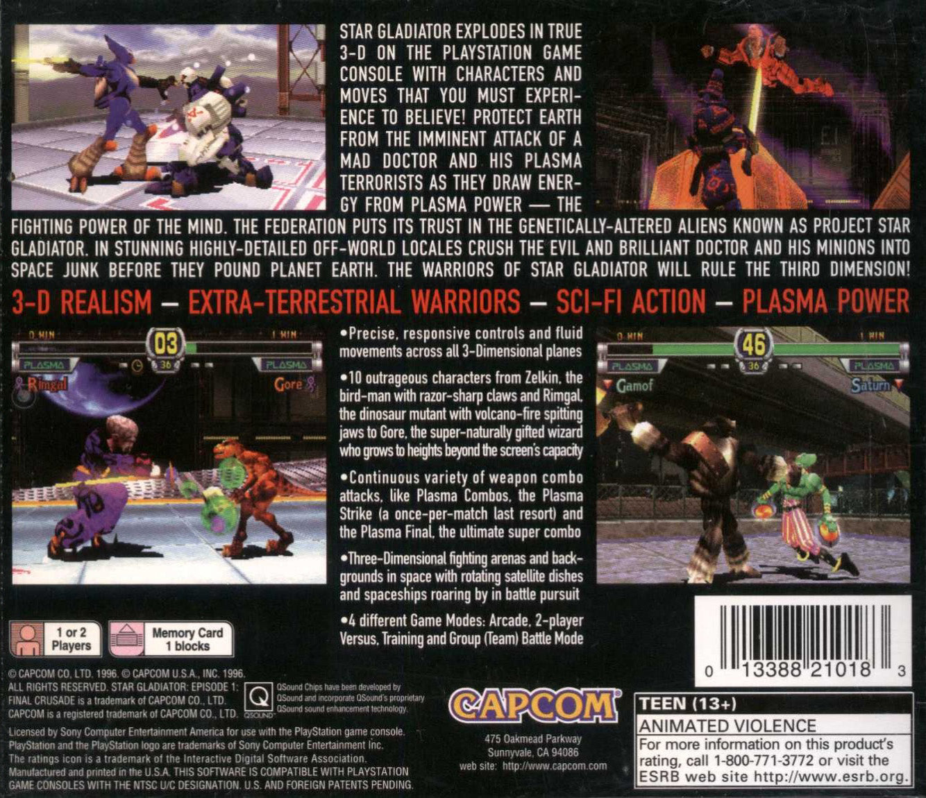 Star Gladiator Playstation - Video Game - Used - CaveGamers - Image 2