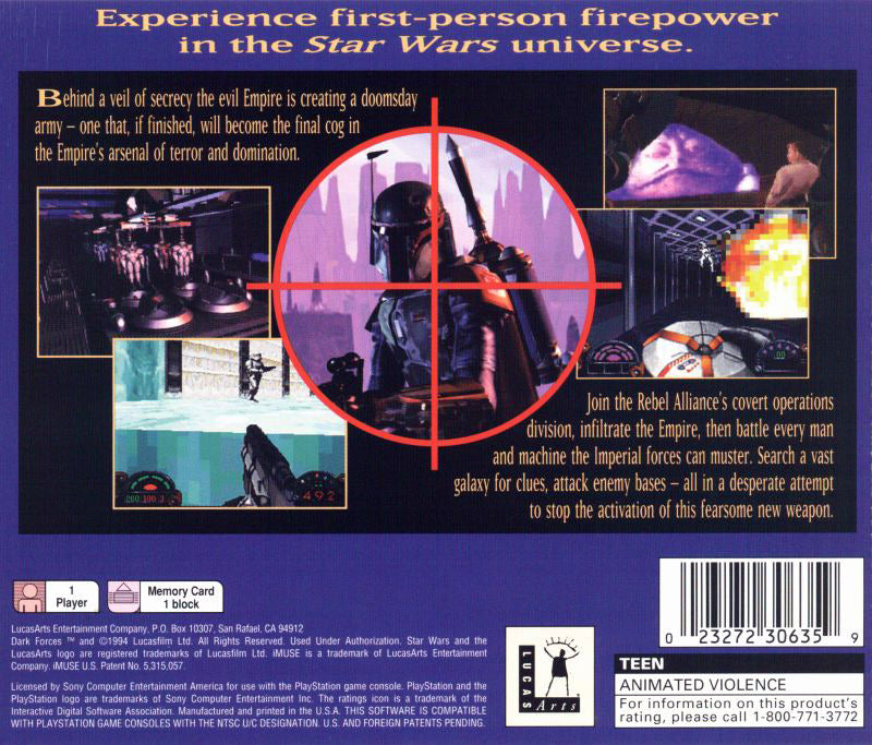 Star Wars Dark Forces Playstation - Video Game - Used - CaveGamers - Image 2
