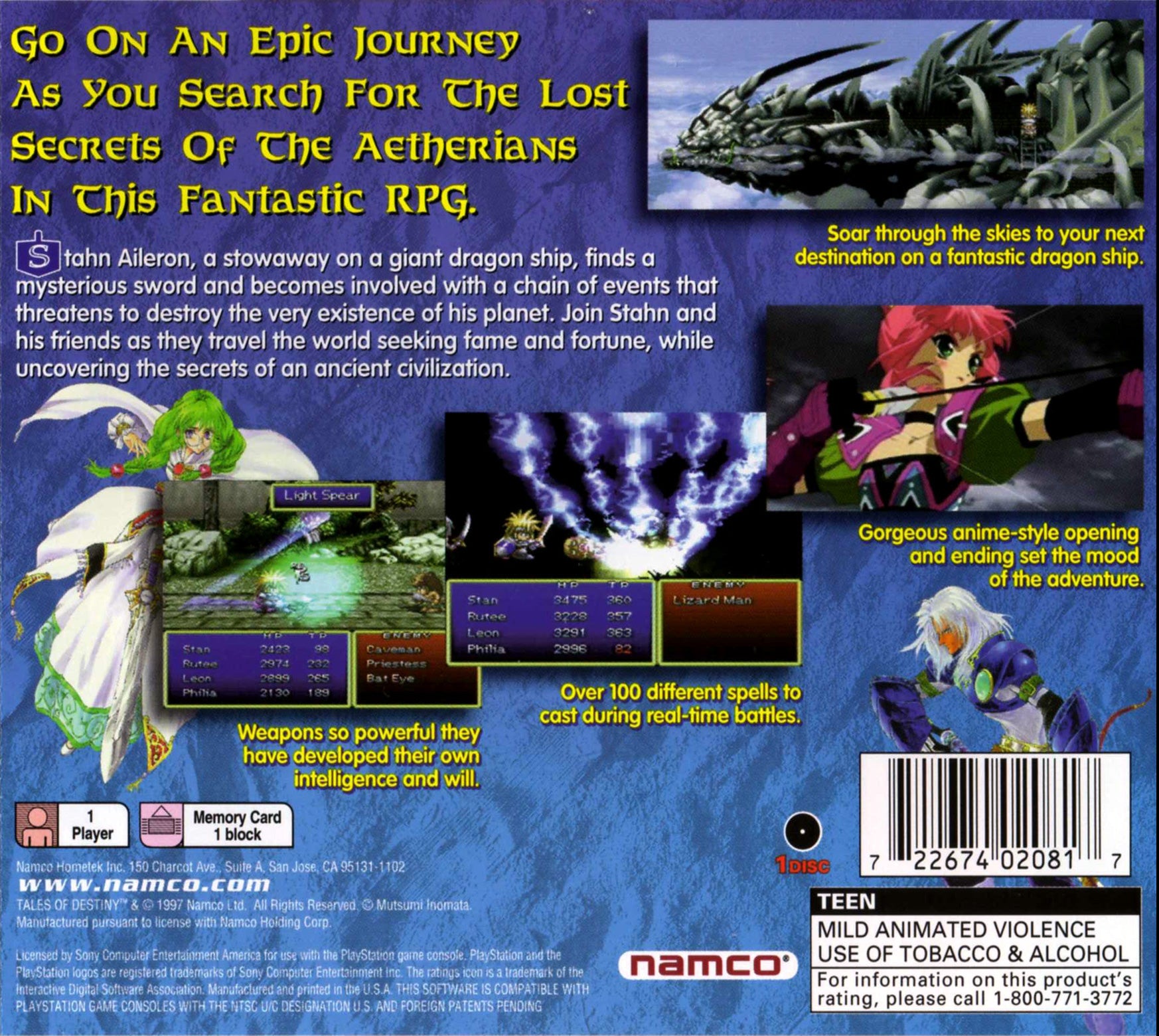 Tales of Destiny Playstation - Video Game - Used - CaveGamers - Image 2