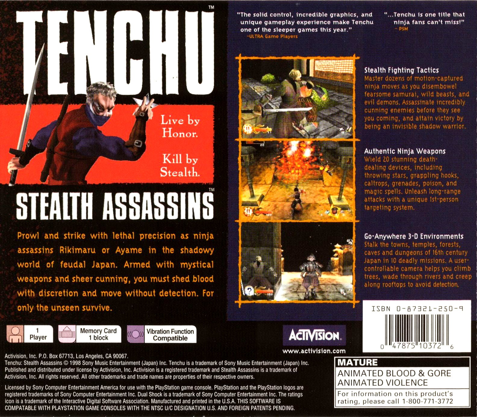 Tenchu: Stealth Assassins Playstation - Video Game - Used - CaveGamers - Image 2