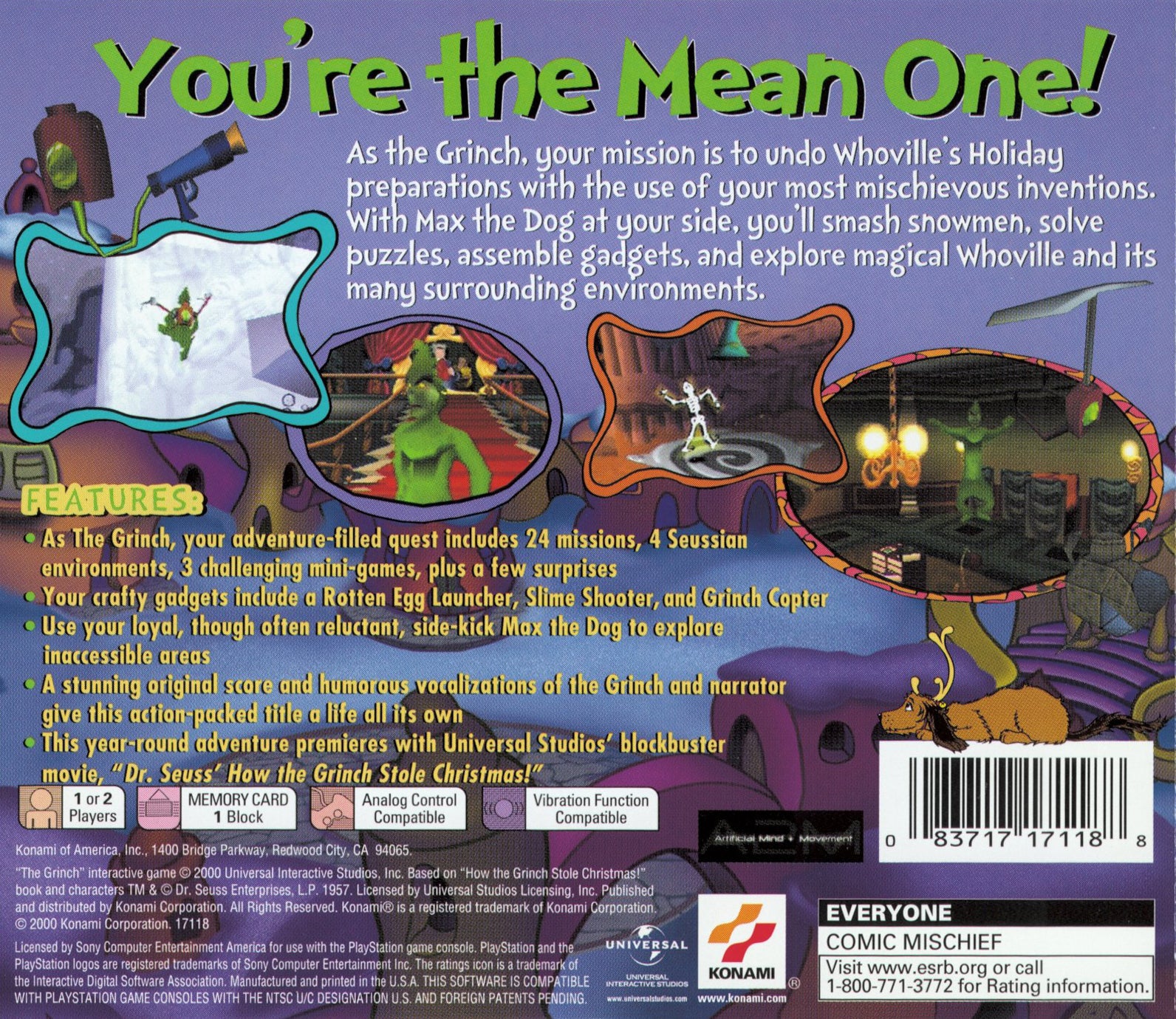 The Grinch Playstation - Video Game - Used - CaveGamers - Image 2