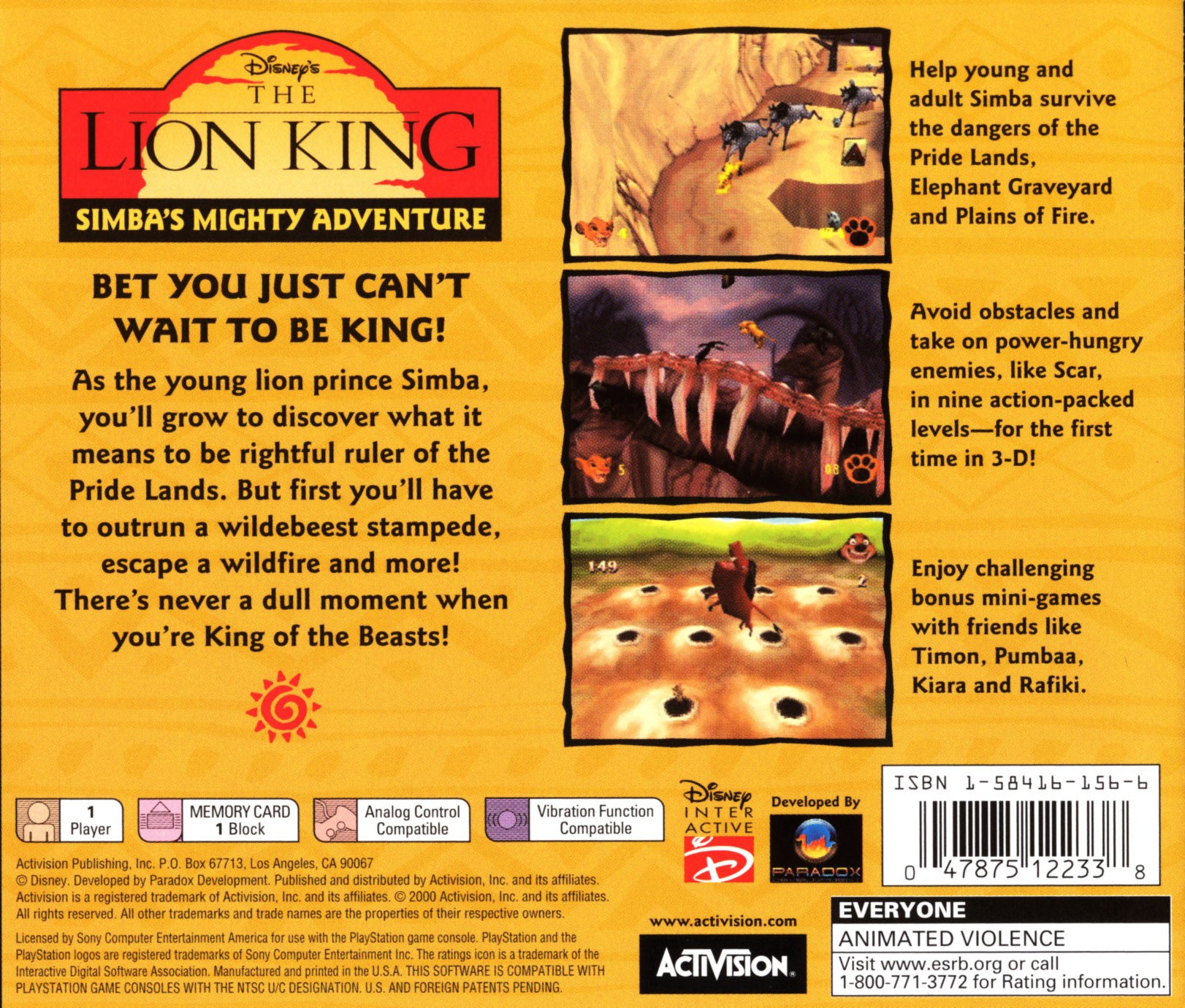 The Lion King: Simba's Mighty Adventure Playstation - Video Game - Used - CaveGamers - Image 2