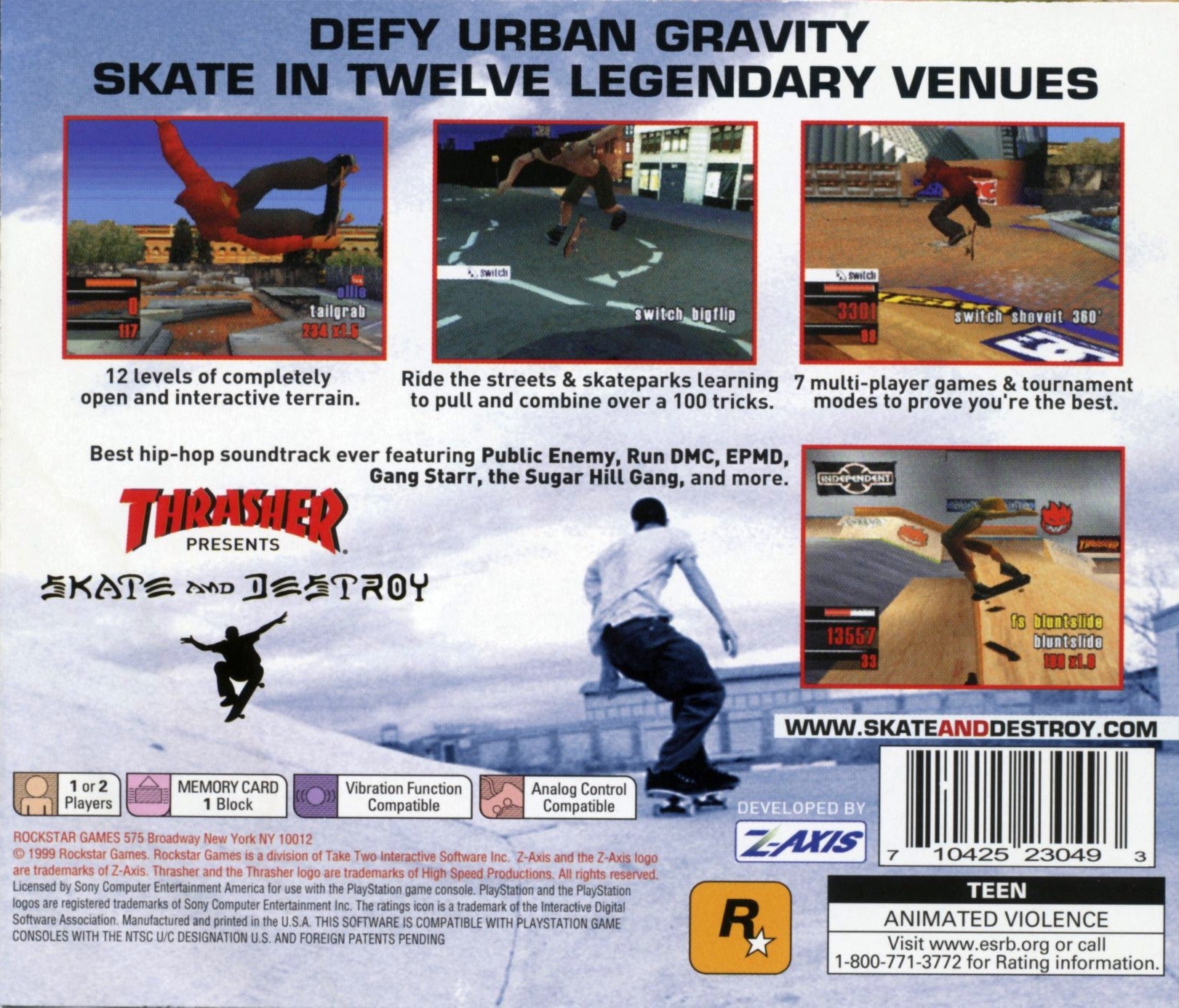 Thrasher Skate and Destroy Playstation - Video Game - Used - CaveGamers - Image 2