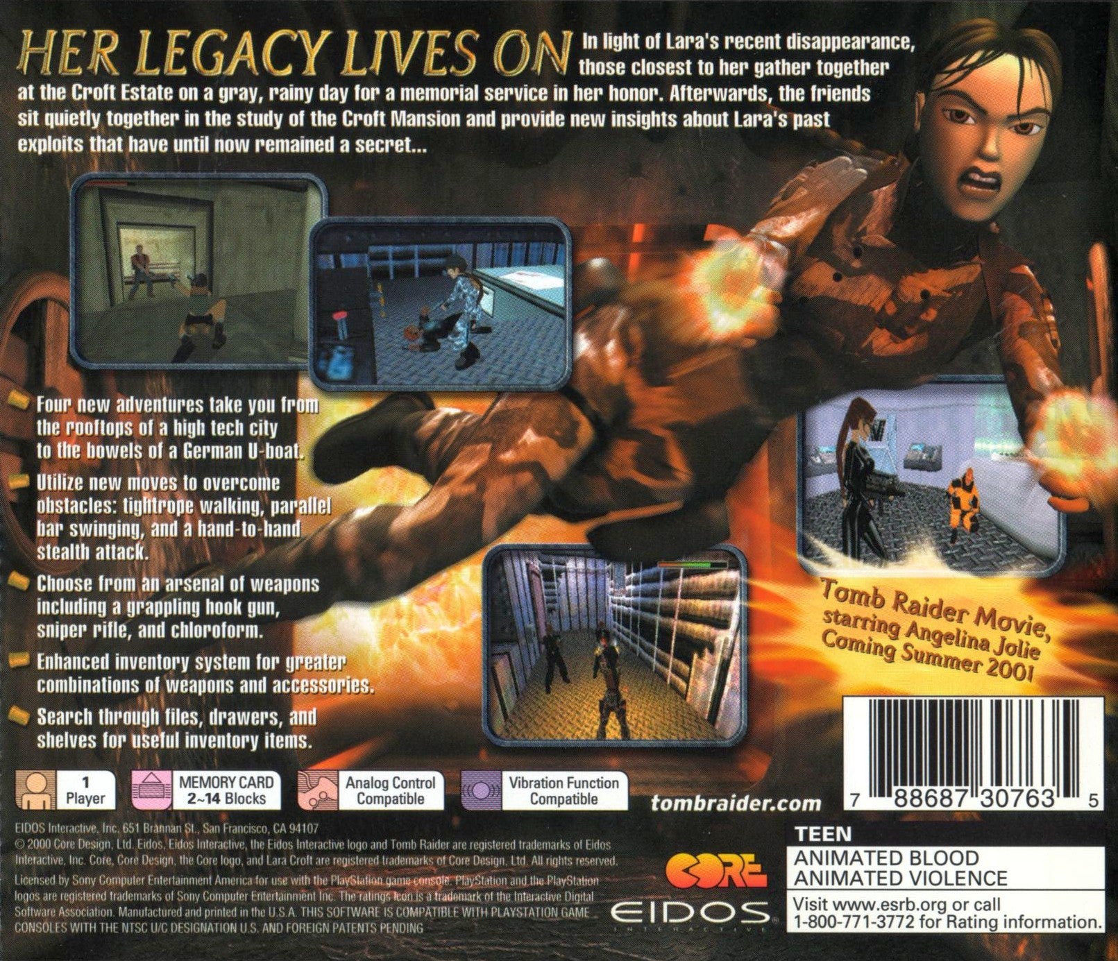 Tomb Raider Chronicles Playstation - Video Game - Used - CaveGamers - Image 2