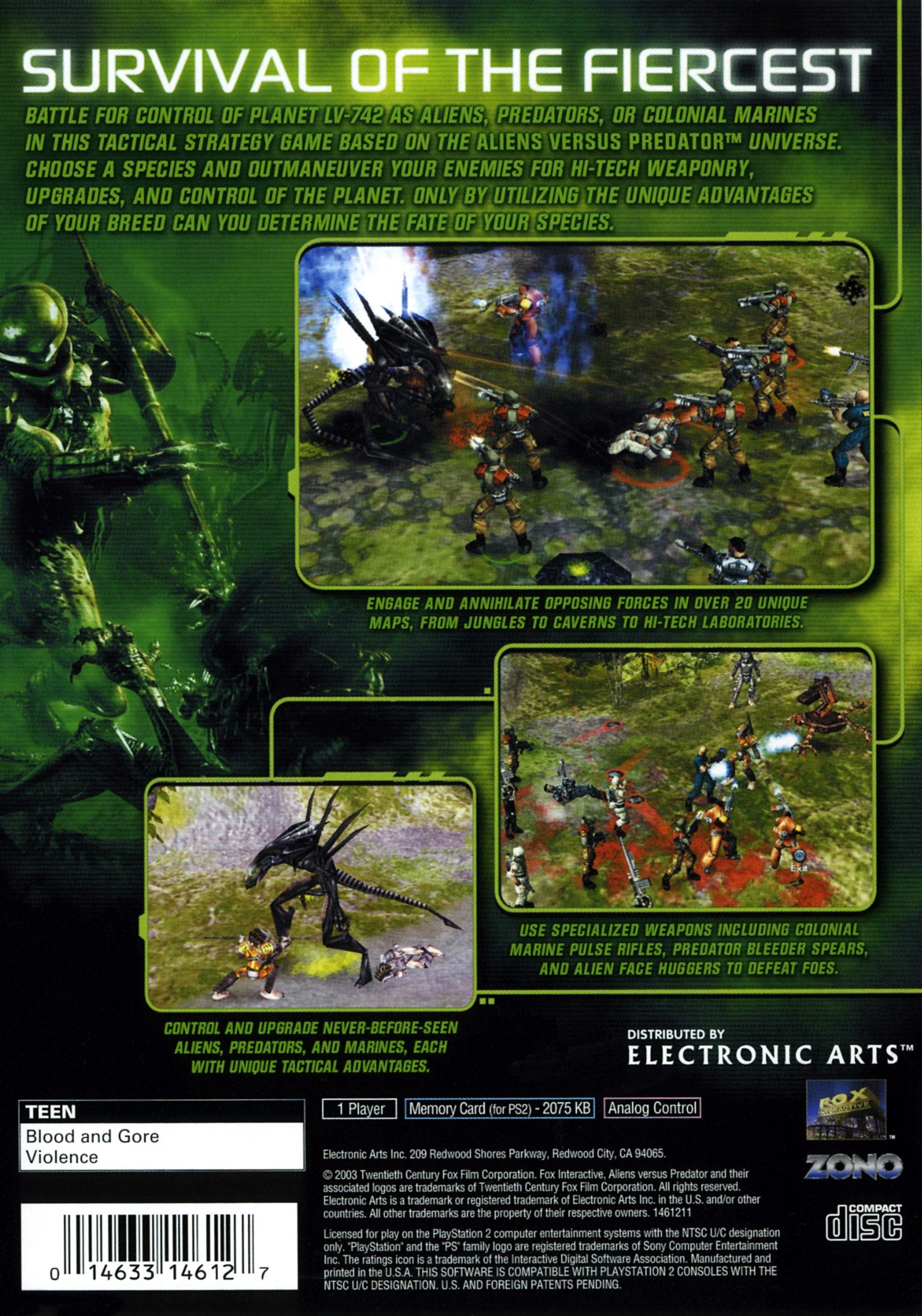 Aliens vs. Predator Extinction PS2 - Video Game - Used - CaveGamers - Image 2