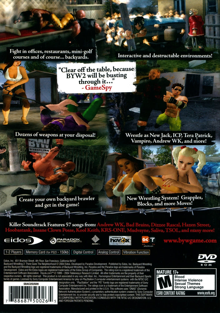Backyard Wrestling 2 PS2 - Video Game - Used - CaveGamers - Image 2